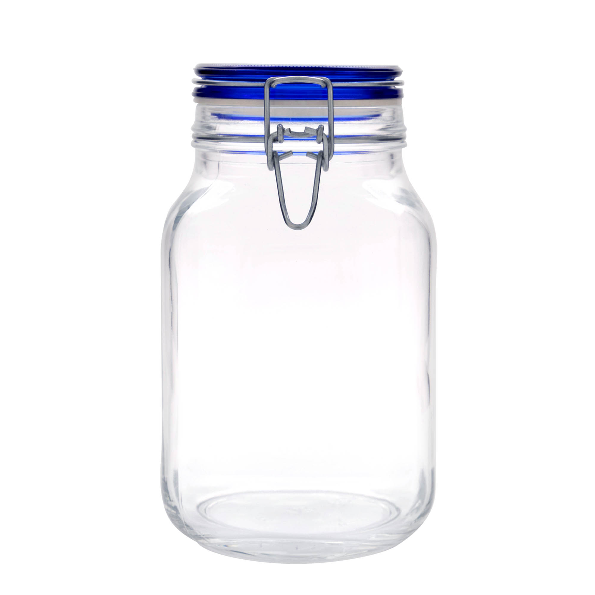 2,000 ml wire bail jar 'Fido' Blue Top, square, opening: wire bail closure