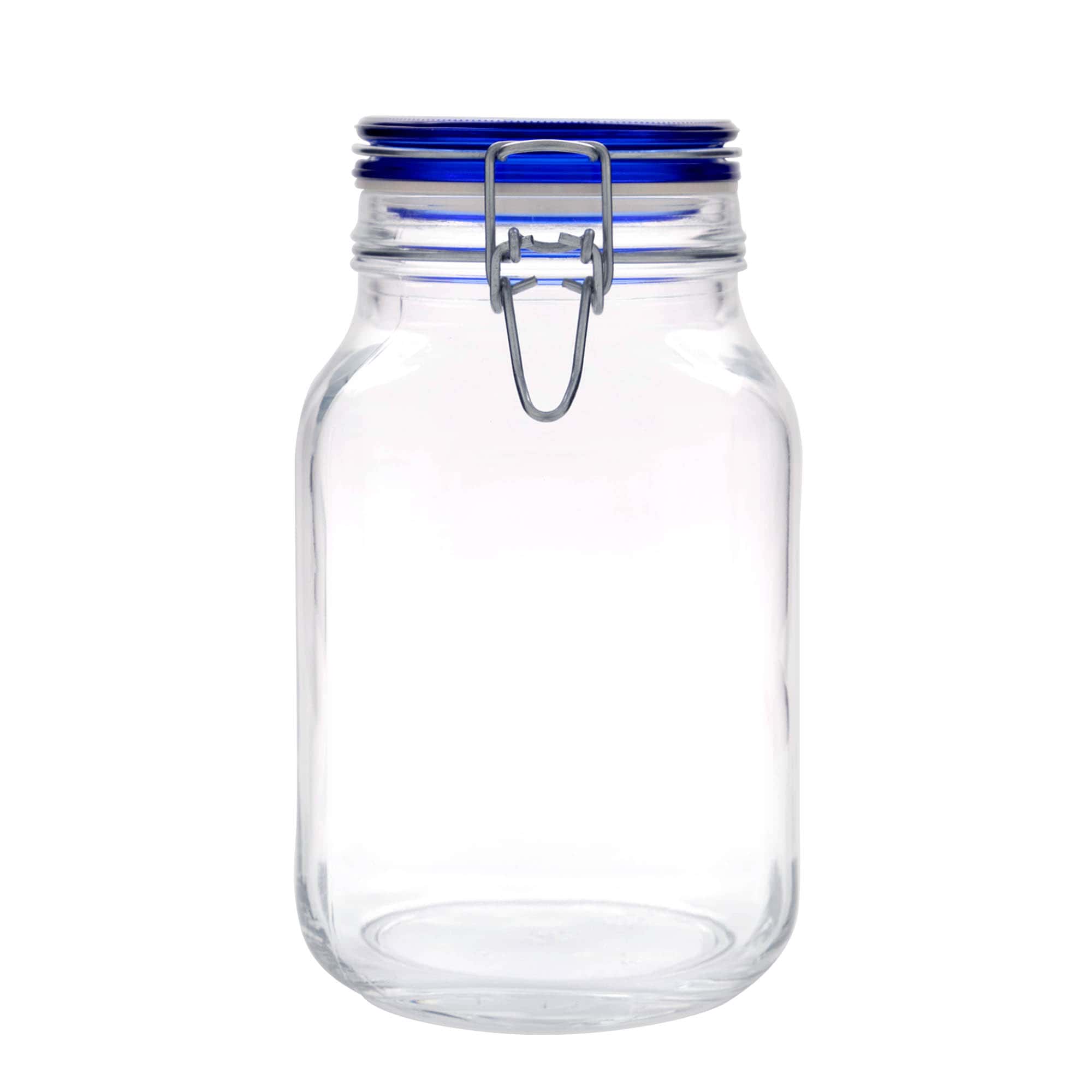 2,000 ml wire bail jar ‘Fido’ Blue Top, square, opening: wire bail closure