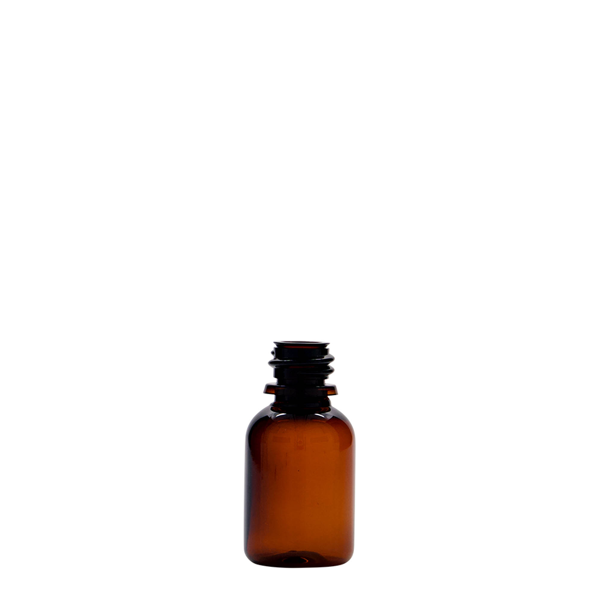 20 ml PET medical bottle 'Easy Living', brown, plastic, opening: DIN 18