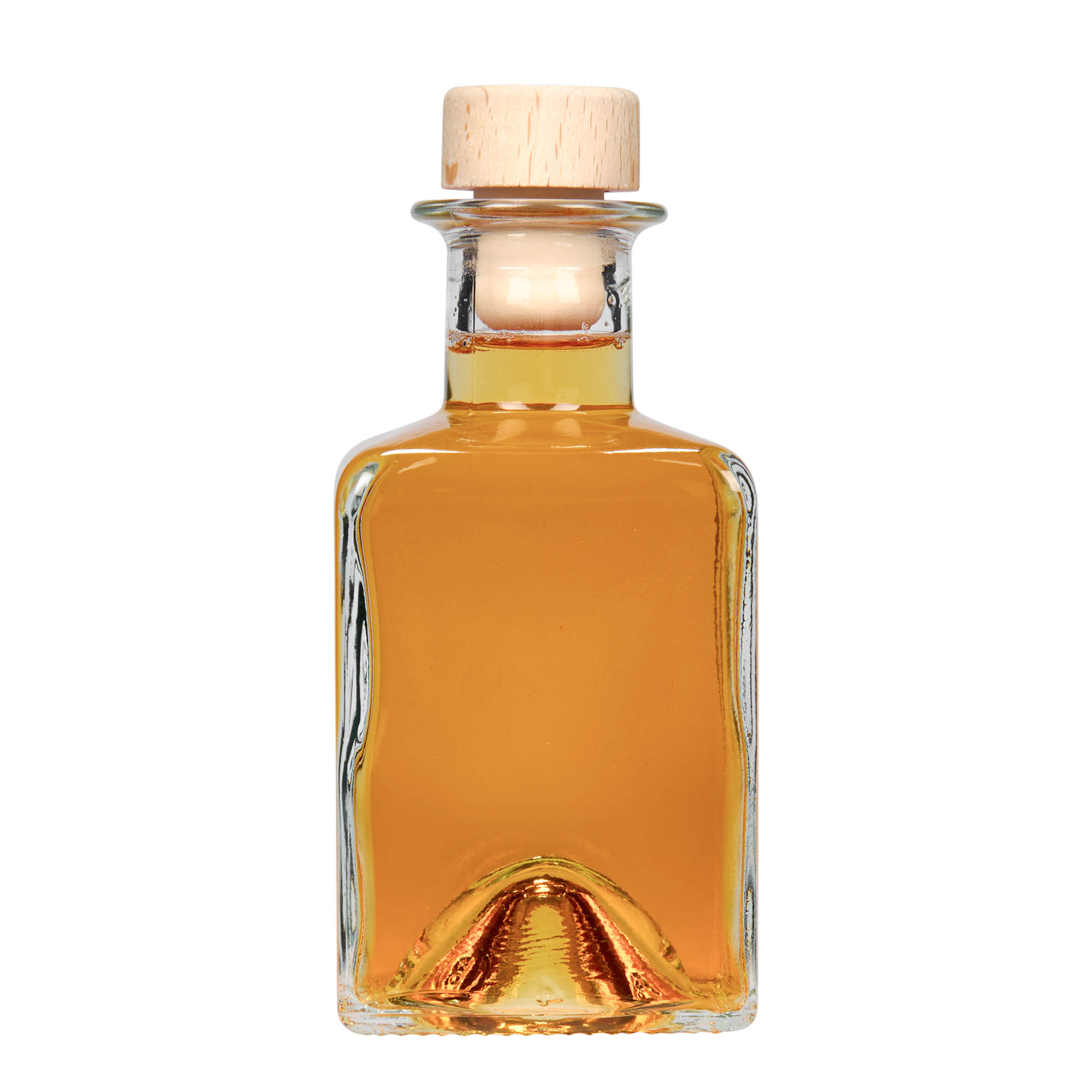 200 ml glass bottle 'Kubica', square, closure: cork