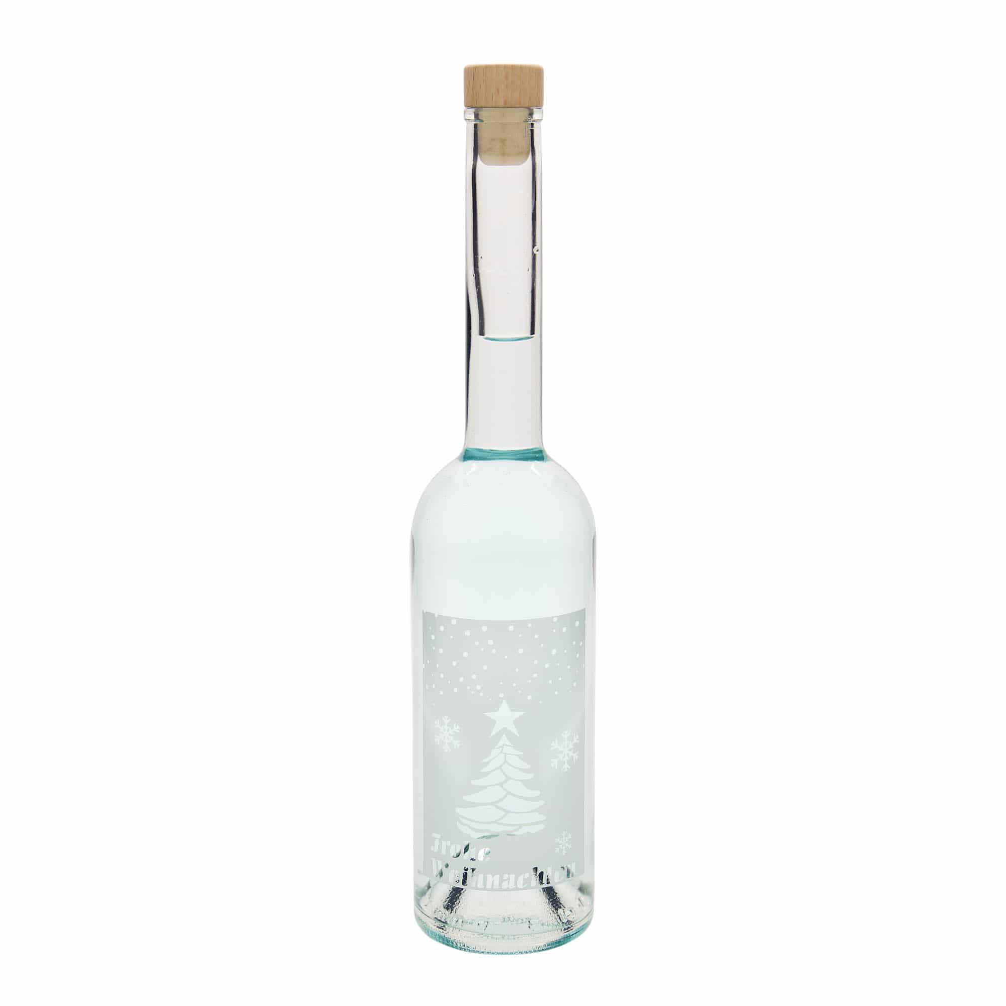 500 ml glass bottle ‘Opera’, design: White Christmas, opening: cork