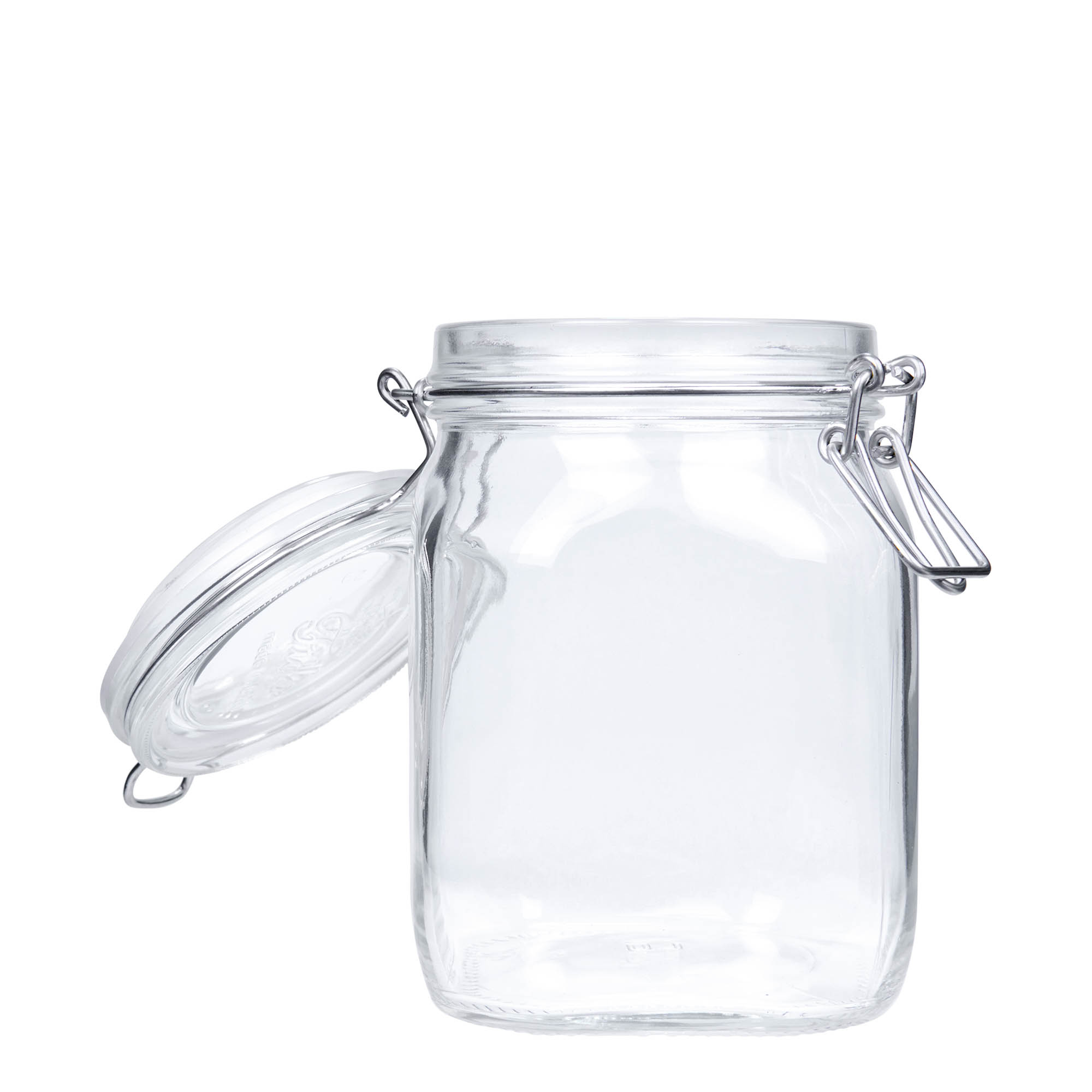1,000 ml wire bail jar 'Fido', square, opening: wire bail closure 1,000 ml wire bail jar 'Fido', square, opening: wire bail closure