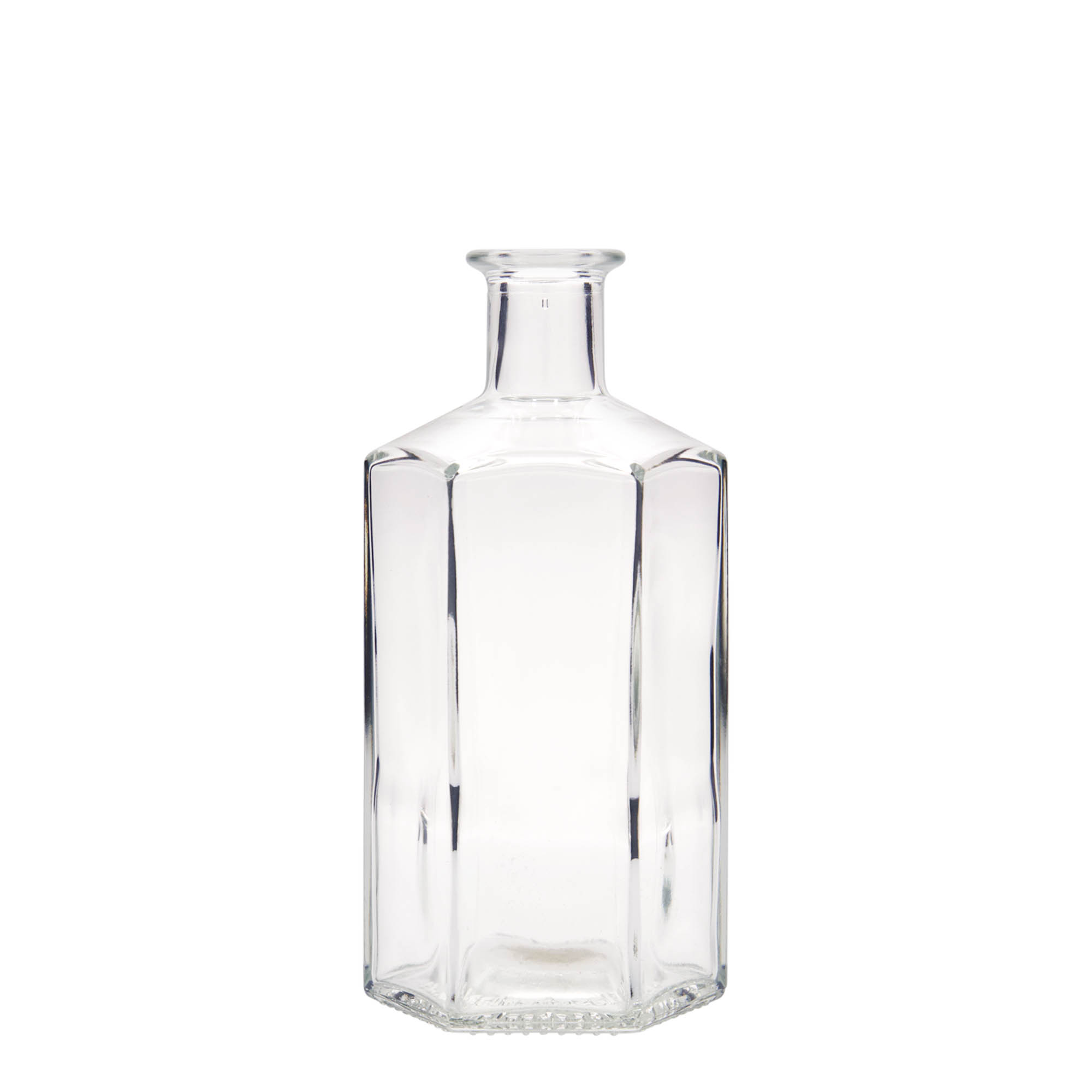 500 ml glass bottle apothecary 'Jimmy', hexagonal, opening: cork