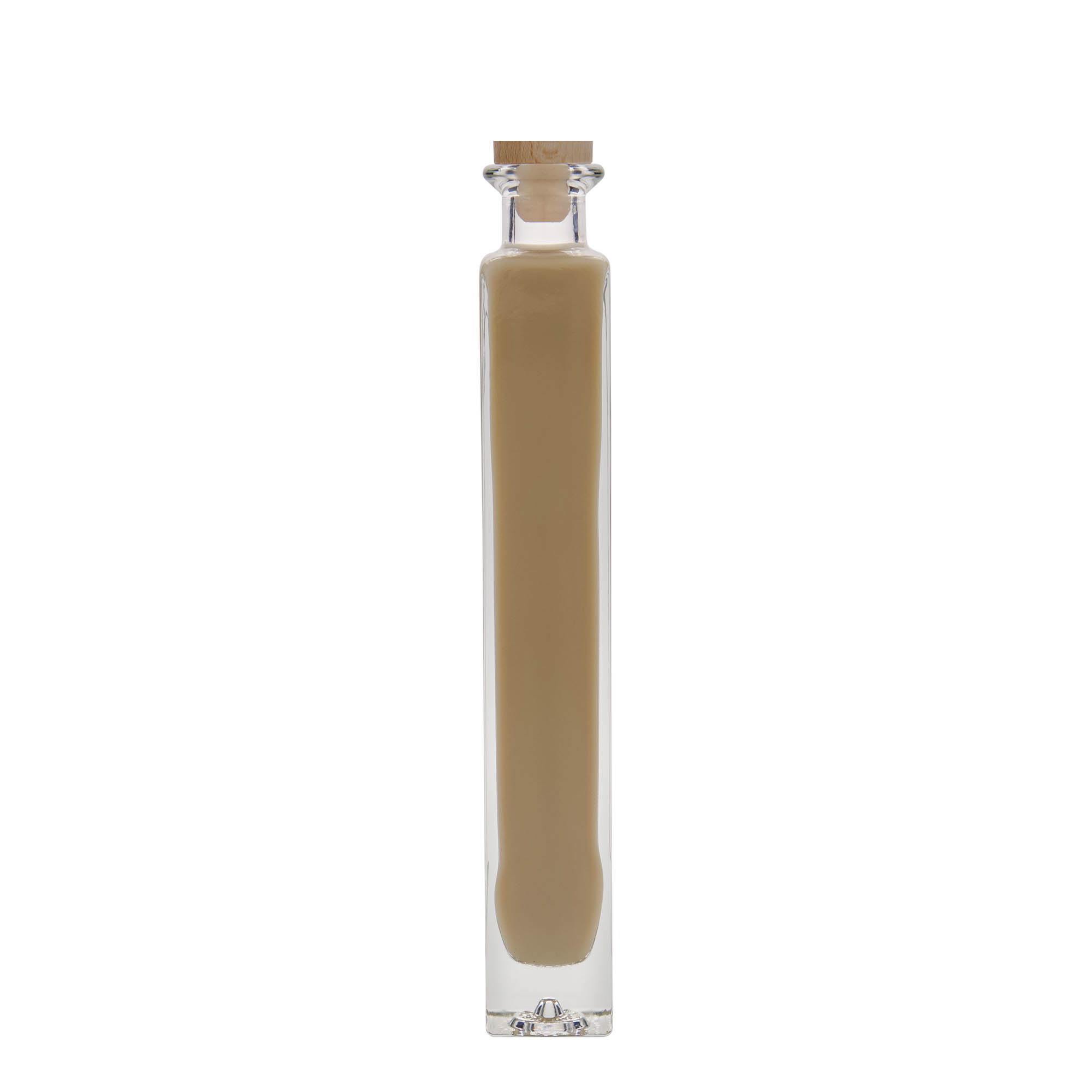 200 ml glass bottle 'Tommy', square, opening: cork