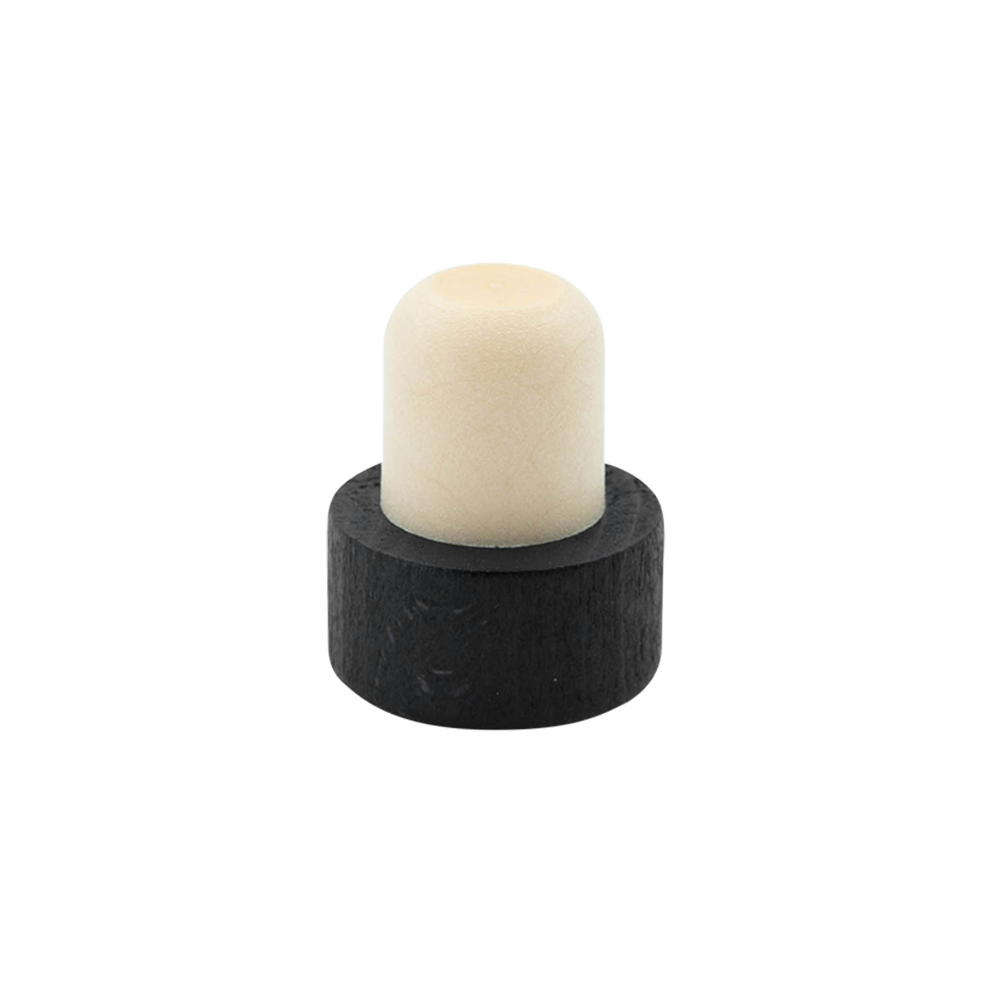 19 mm mushroom cork, wood/plastic, black, for opening: cork