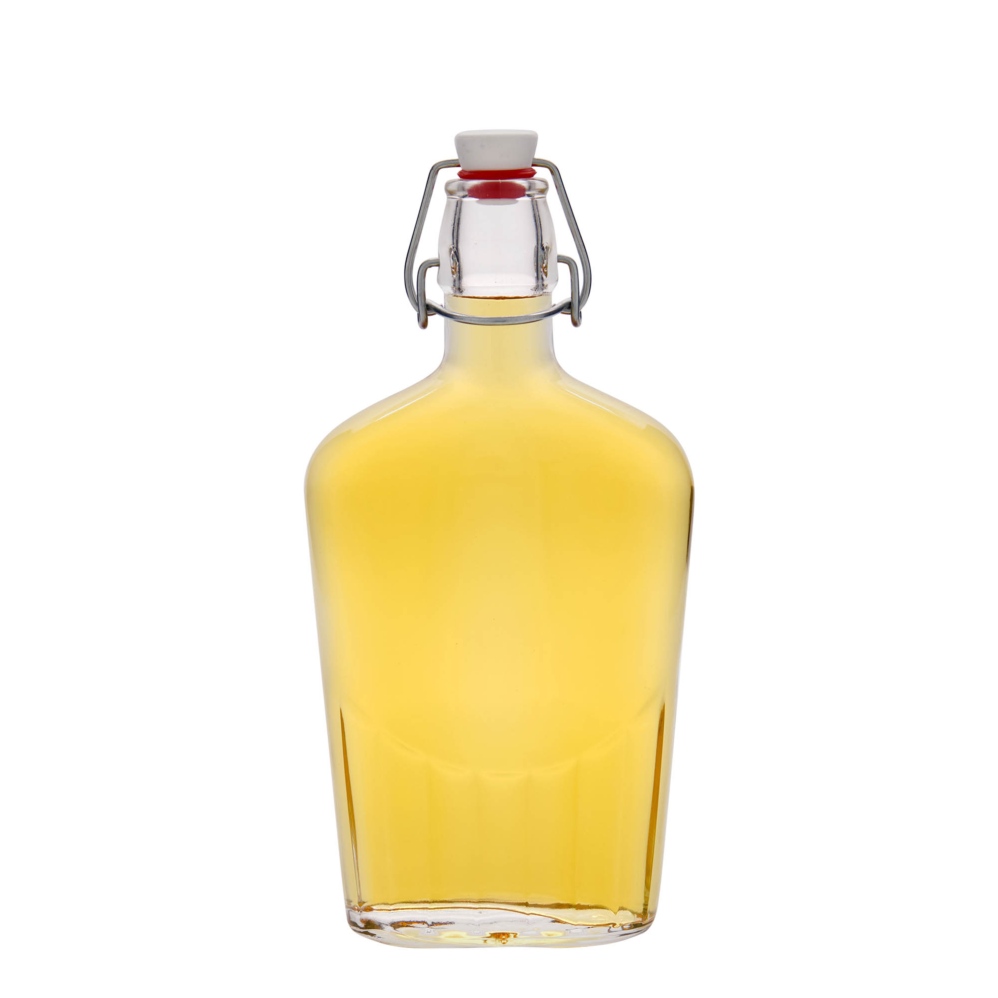 500 ml glass bottle 'Fiaschetta', oval, opening: swing top closure