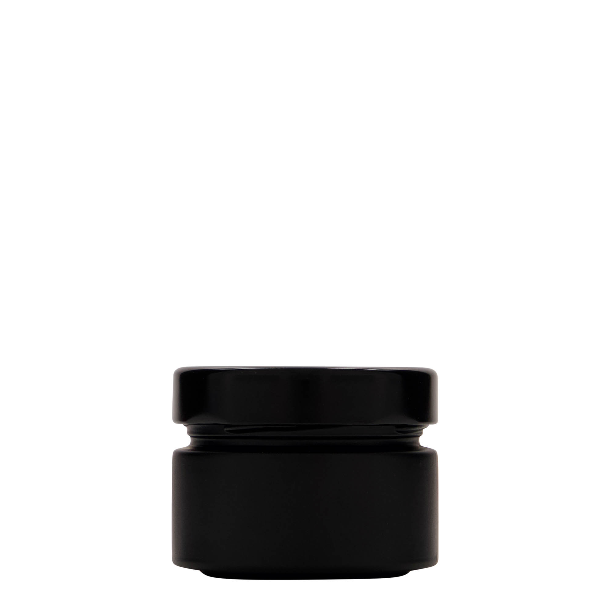 130 ml round glass 'Aurora', black, opening: Deep-Twist-Off (DTO 66)