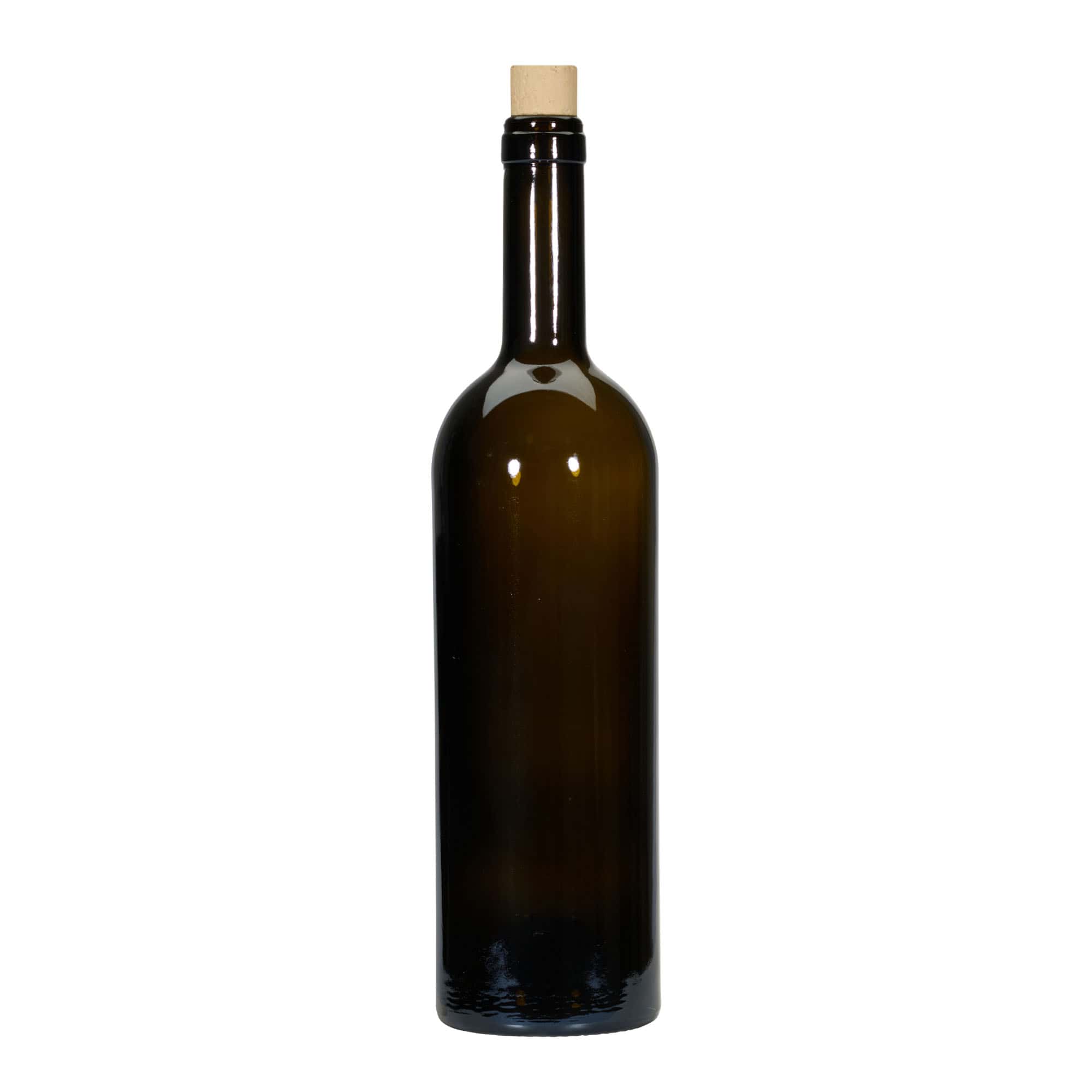750 ml wine bottle ‘Golia’, antique green, neck: cork