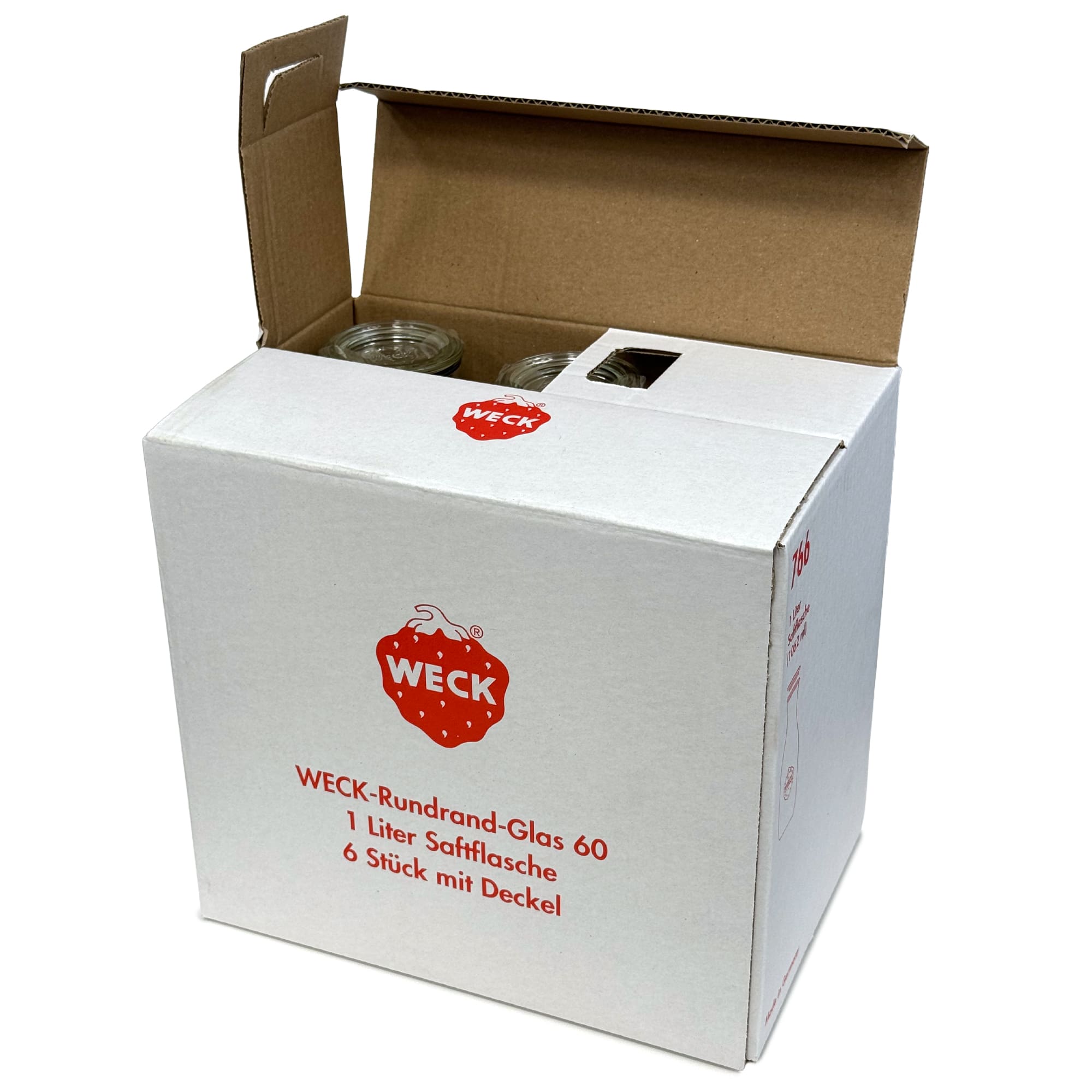 6x 1000 ml WECK juice bottle with glass lid RR 60