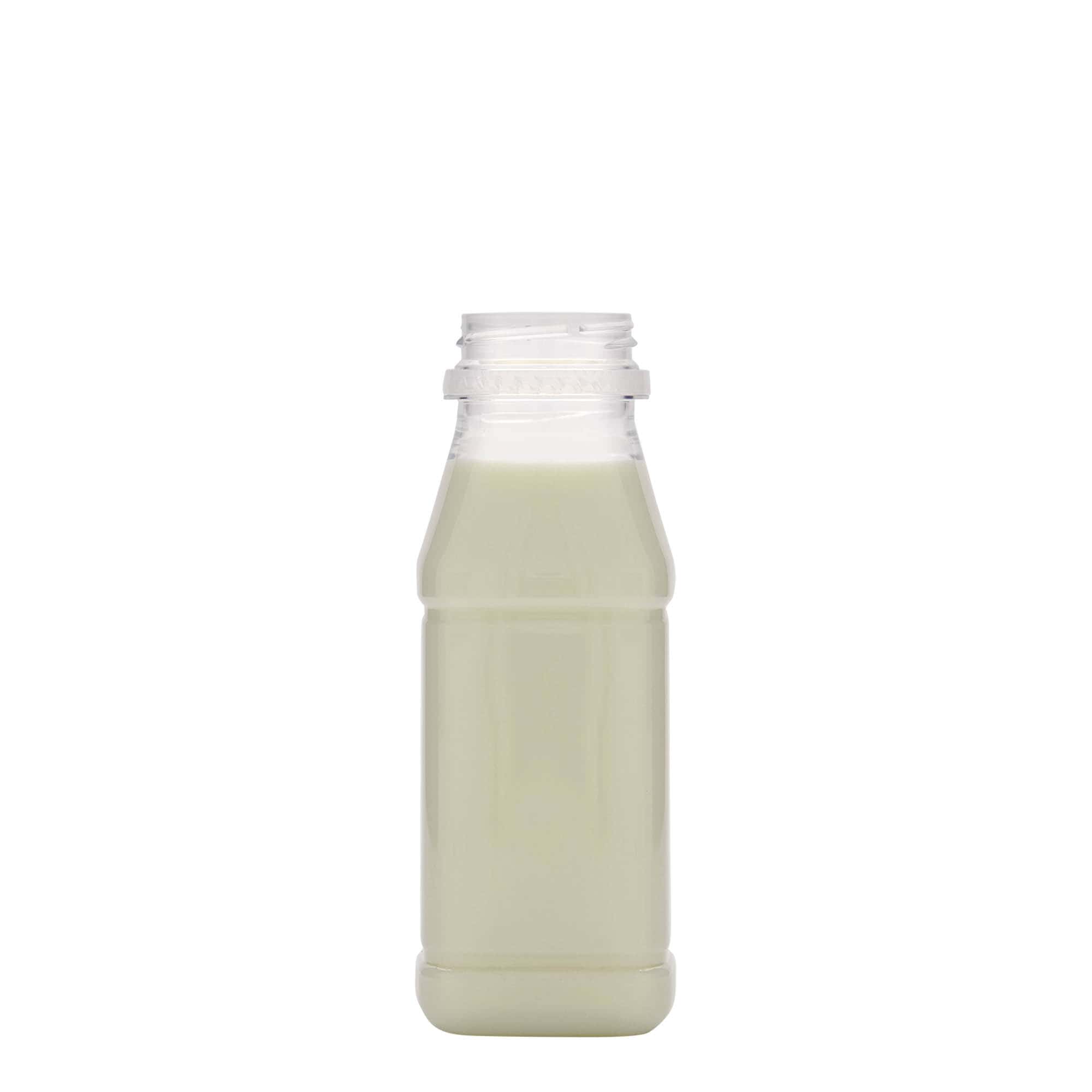 250 ml PET bottle ‘Milk and Juice Carré’, square, plastic, opening: 38 mm