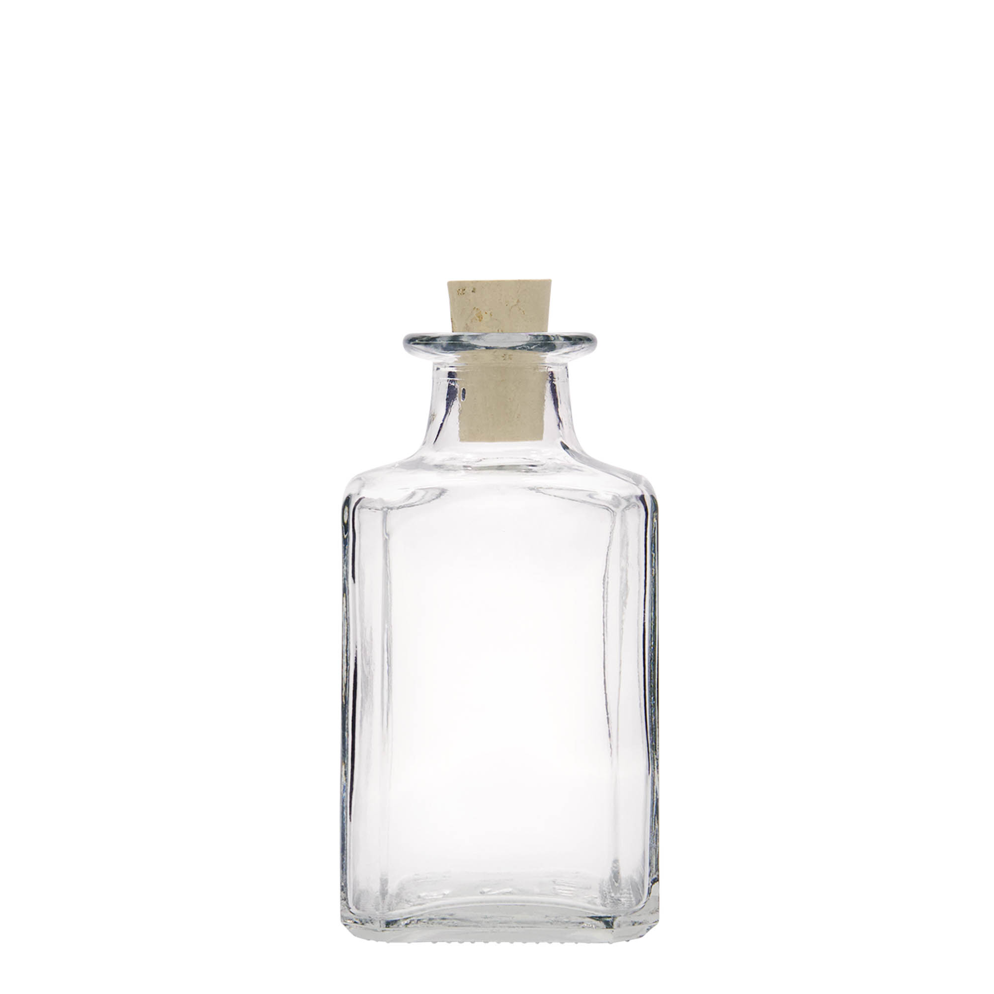 250 ml glass bottle 'Torben', square, opening: cork