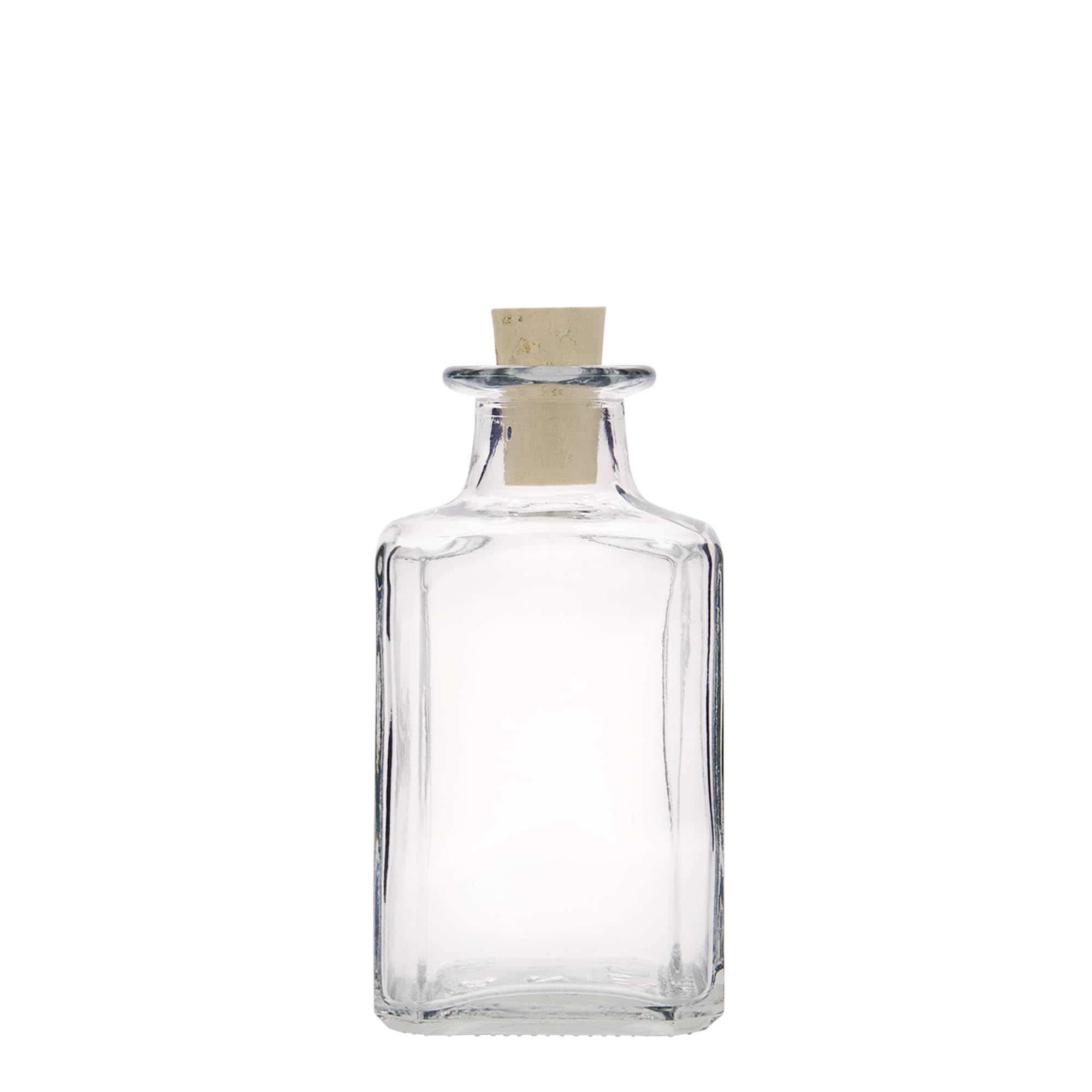 250 ml glass bottle ‘Torben’, square, opening: cork