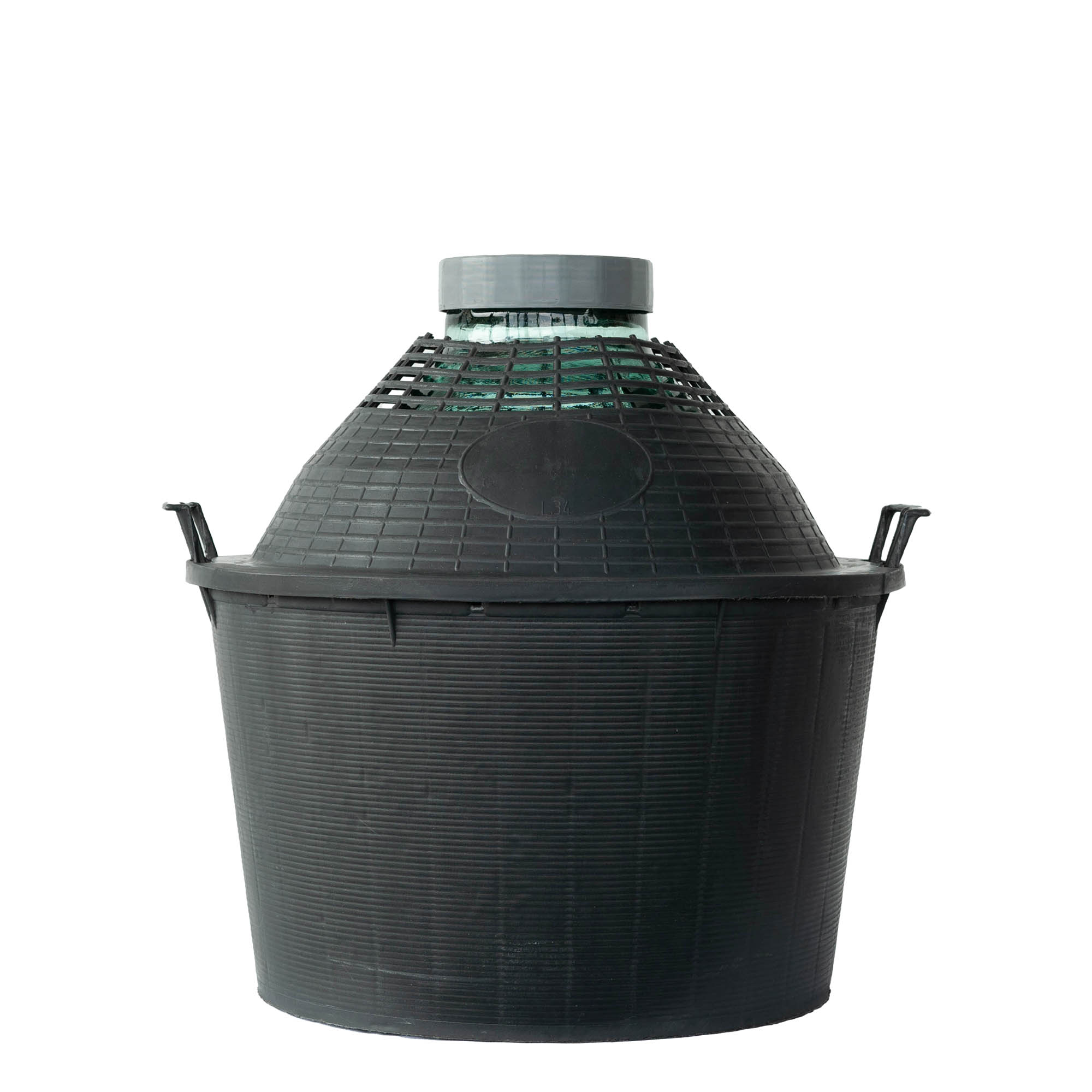 34 l balloon bottle wide neck, glass, opening: screw cap