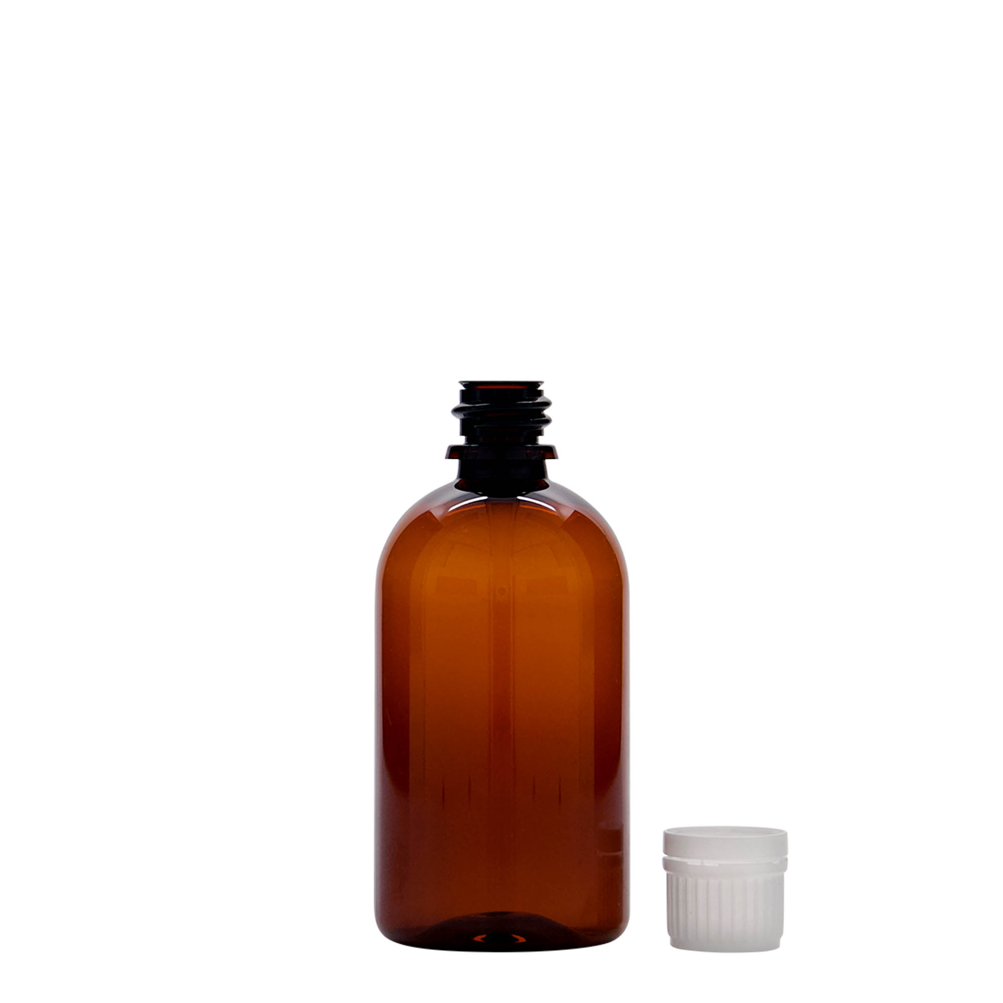 100 ml PET medicine bottle 'Easy Living', brown, plastic, closure: DIN 18