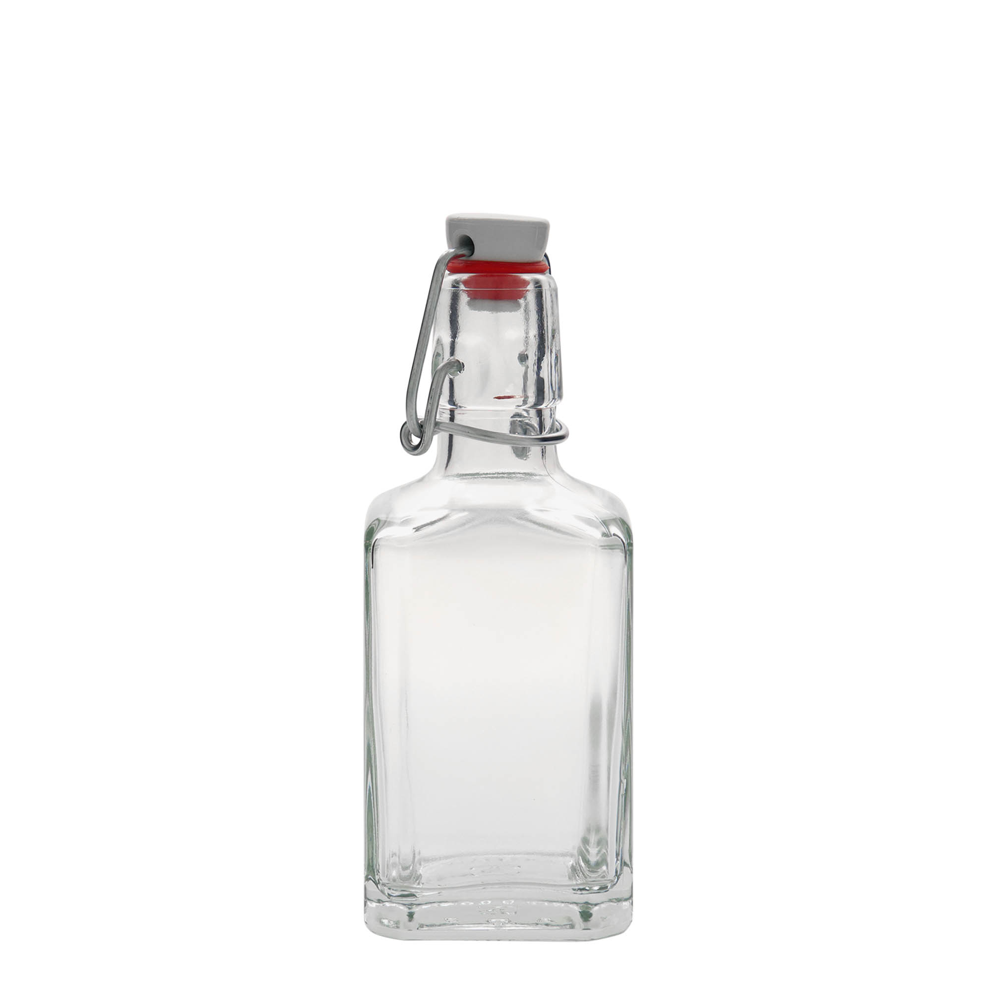 250 ml glass bottle ‘Rialto’, square, opening: swing top closure