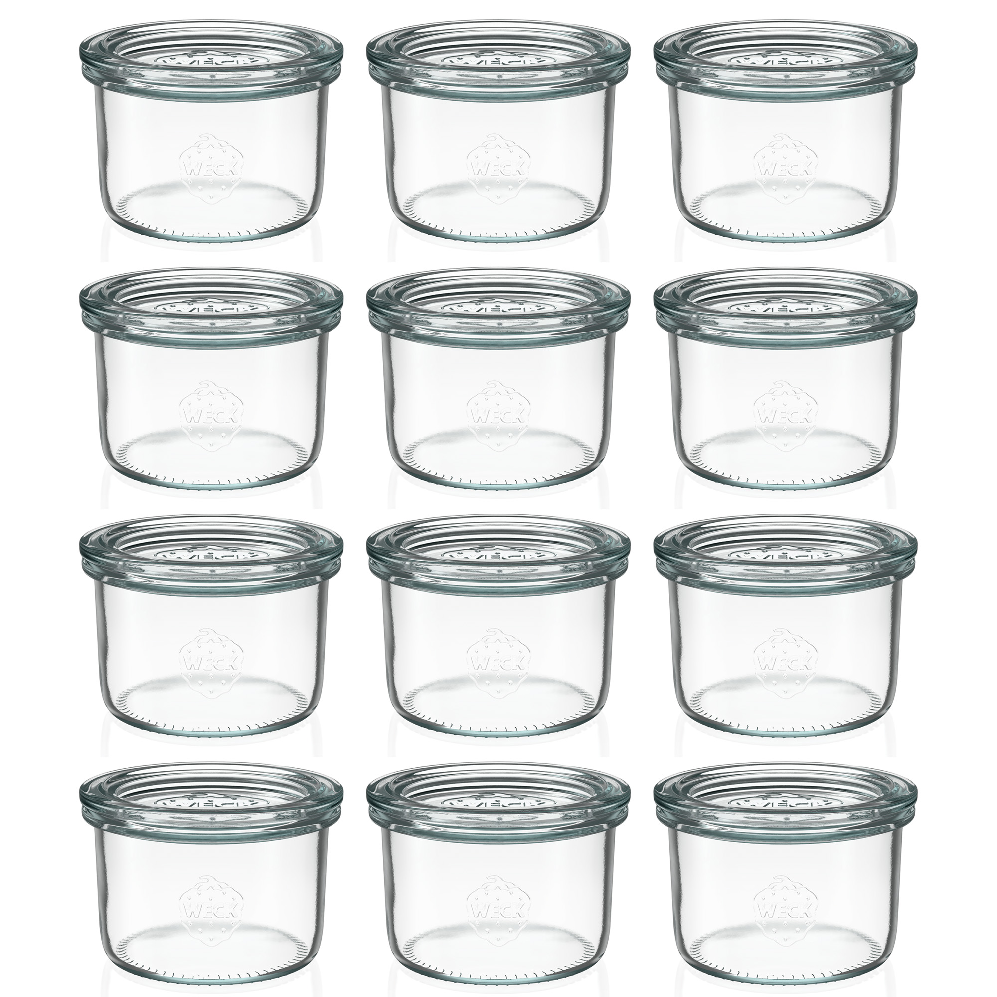 12x 200 ml WECK inverted jar with glass lid RR 80