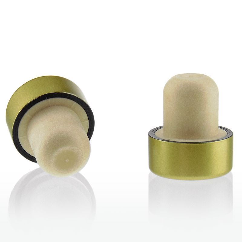 19 mm mushroom cork, plastic, gold, for opening: cork