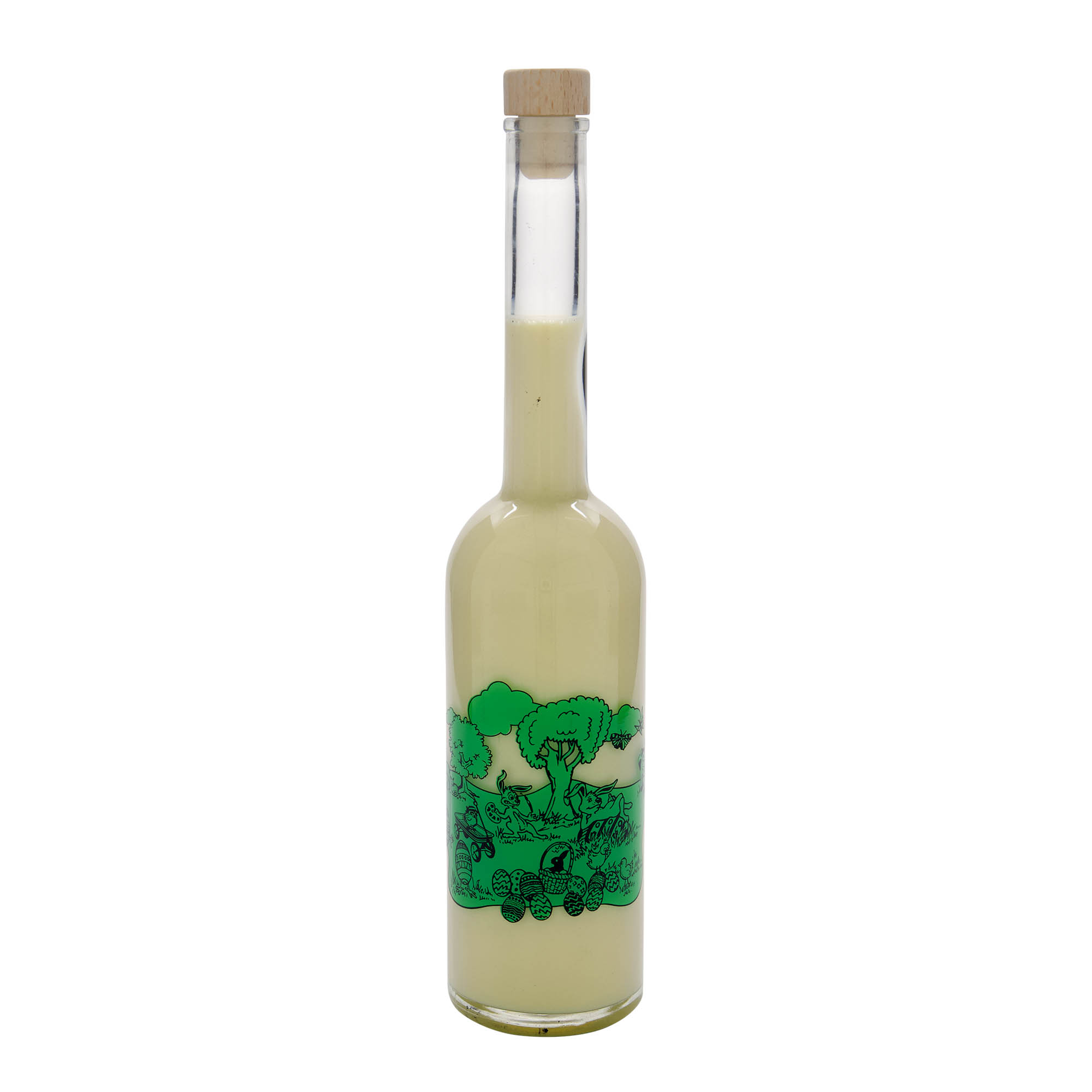 500 ml glass bottle 'Opera', design: Happy Easter, opening: cork