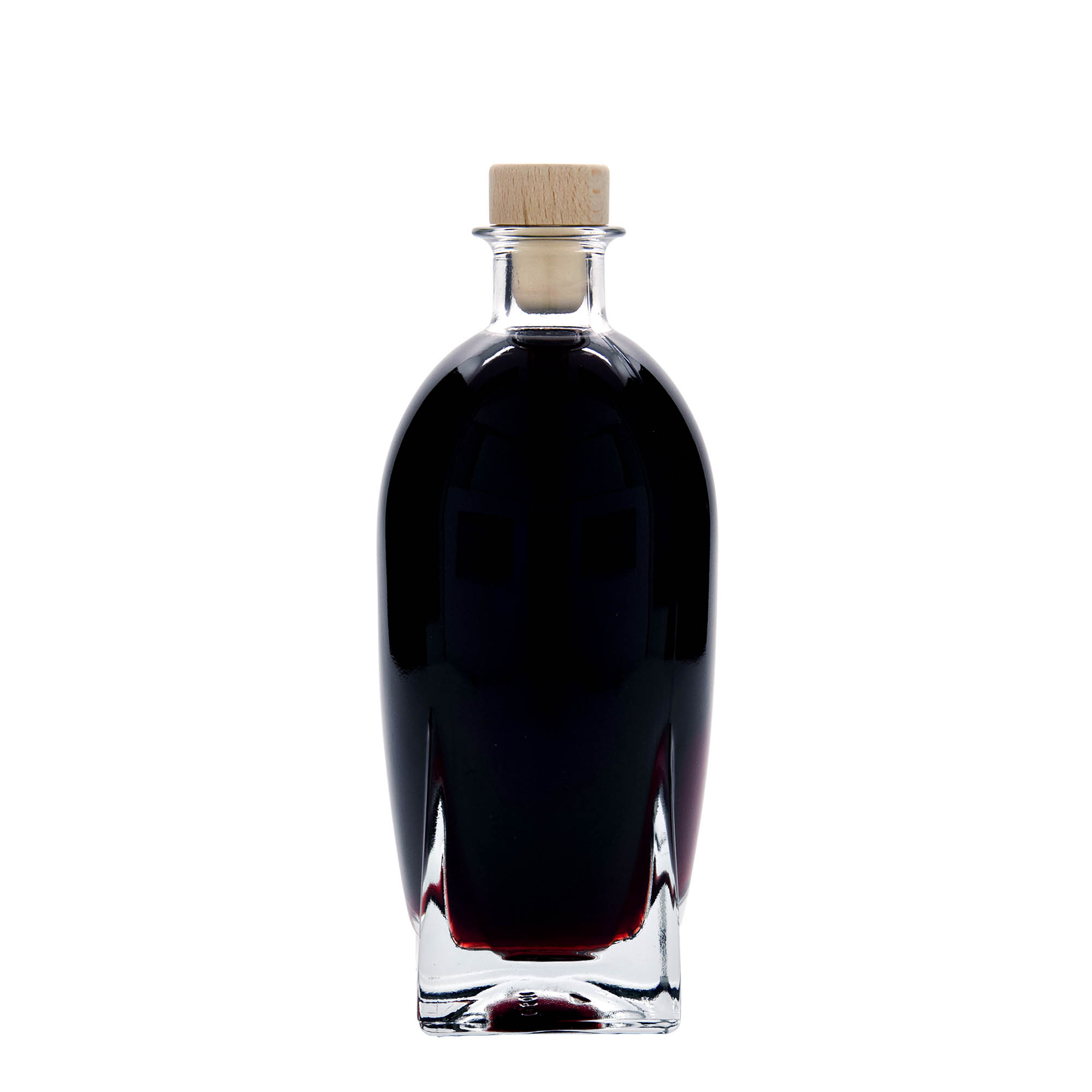 500 ml glass bottle 'Zino', square, opening: cork