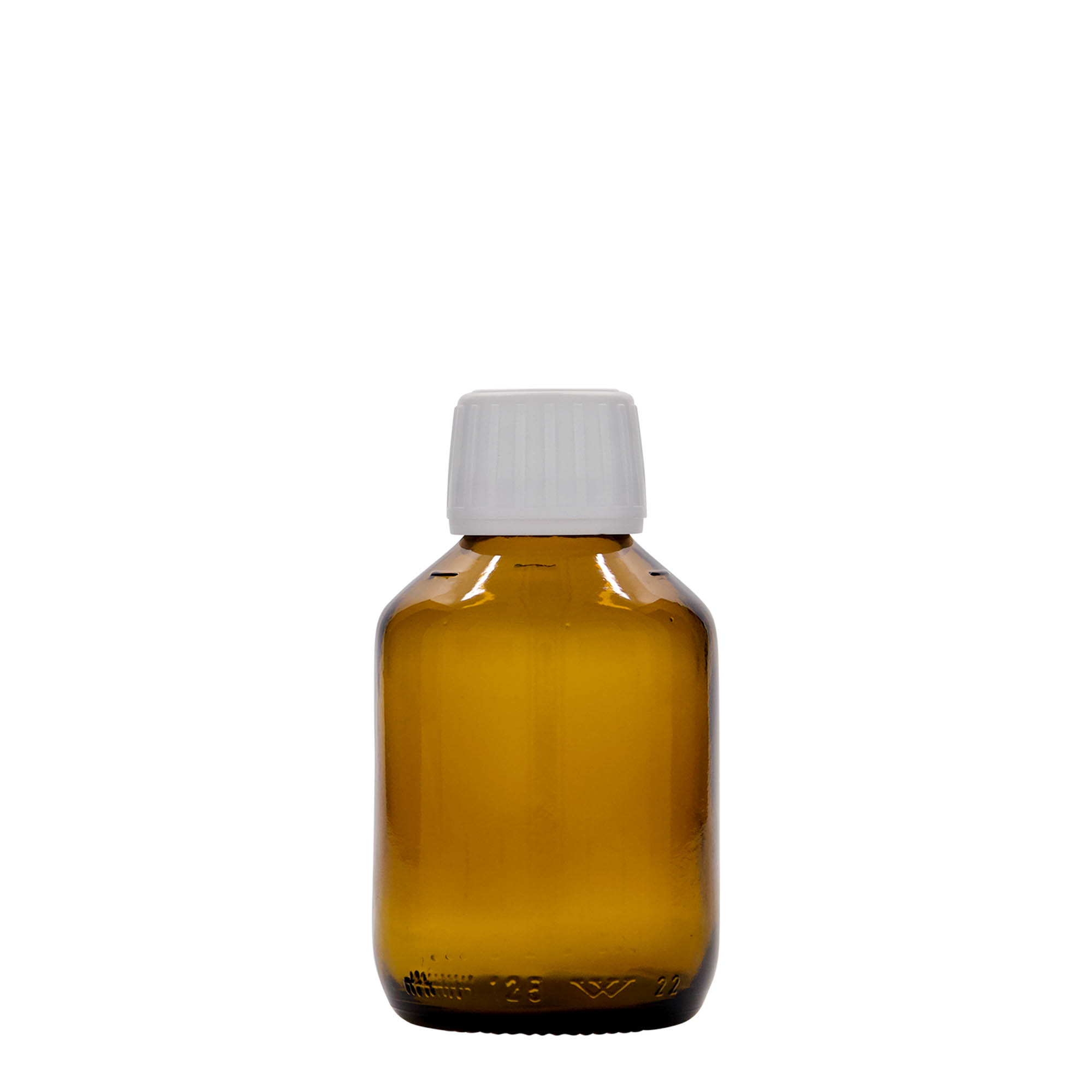 125 ml medicine bottle, brown, glass, opening: PP 28