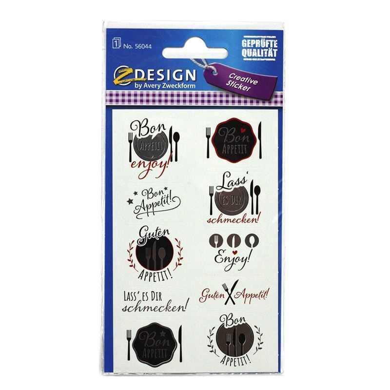 Zweckform Sticker 'Enjoy your meal', paper, multicoloured Zweckform Sticker 'Enjoy your meal', paper, multicoloured