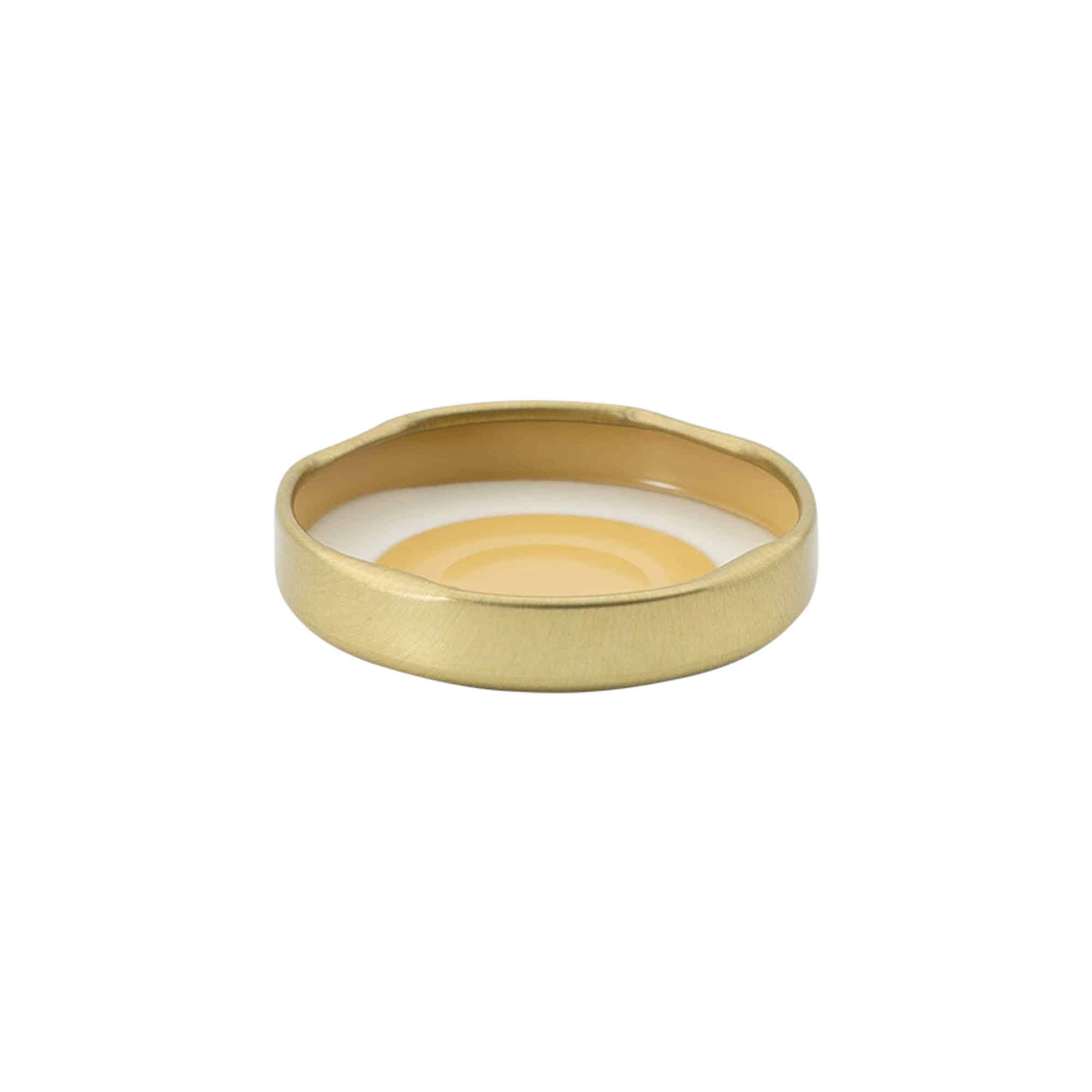 Twist-off lid, tinplate, gold, for opening: TO 43