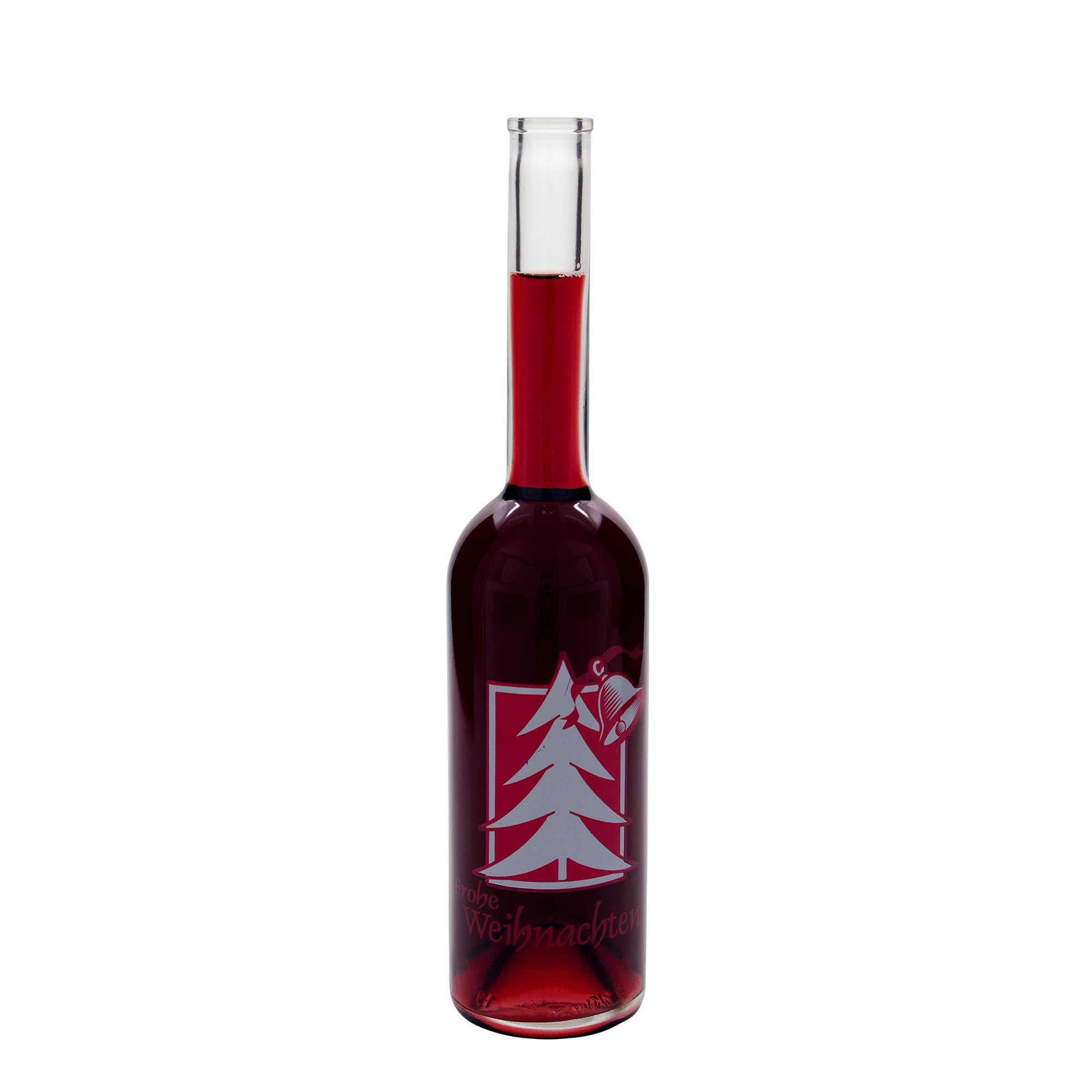 500 ml glass bottle 'Opera', motif: Christmas greeting, opening: cork