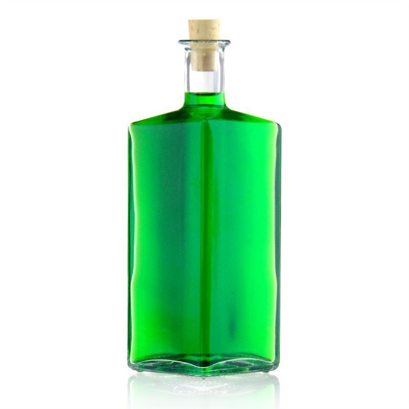 500 ml glass bottle 'Riva', diamond-shaped, opening: cork 500 ml glass bottle 'Riva', diamond-shaped, opening: cork