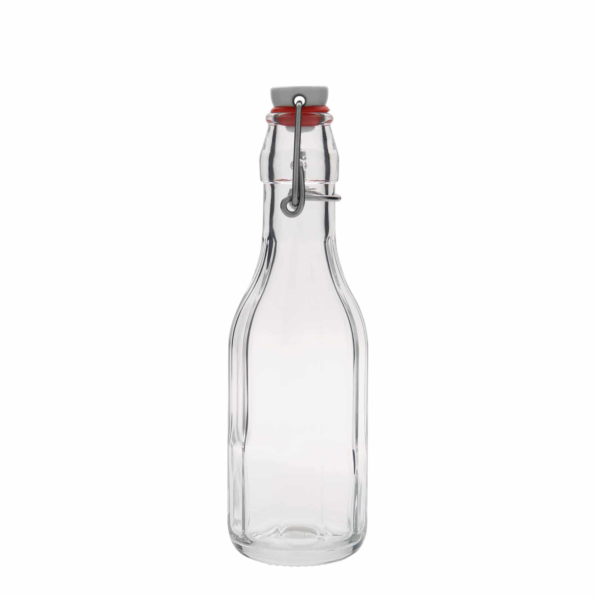 250 ml glass bottle ‘Bravo’, decagonal, opening: swing top closure