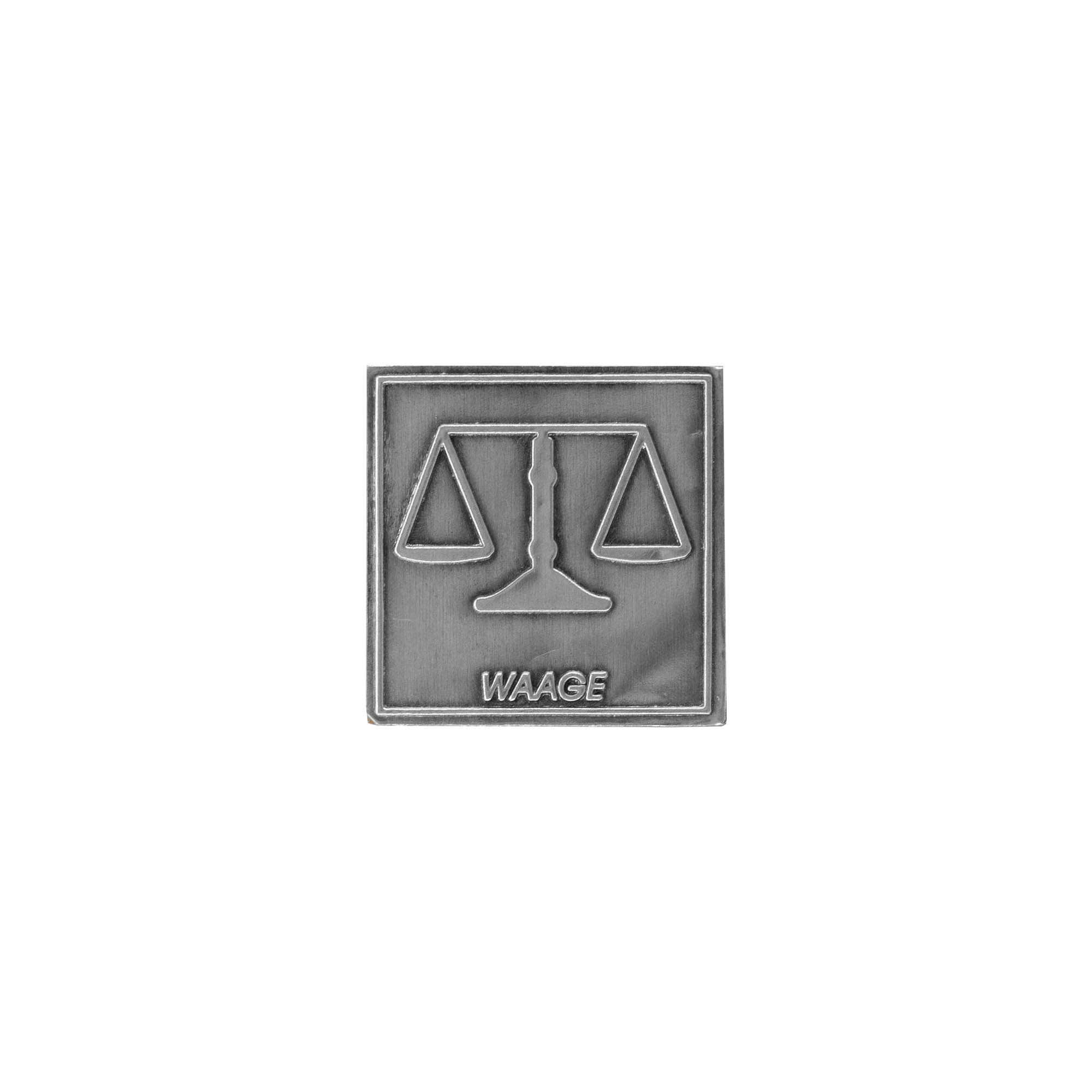 Pewter tag 'Libra', square, metal, silver Pewter tag 'Libra', square, metal, silver