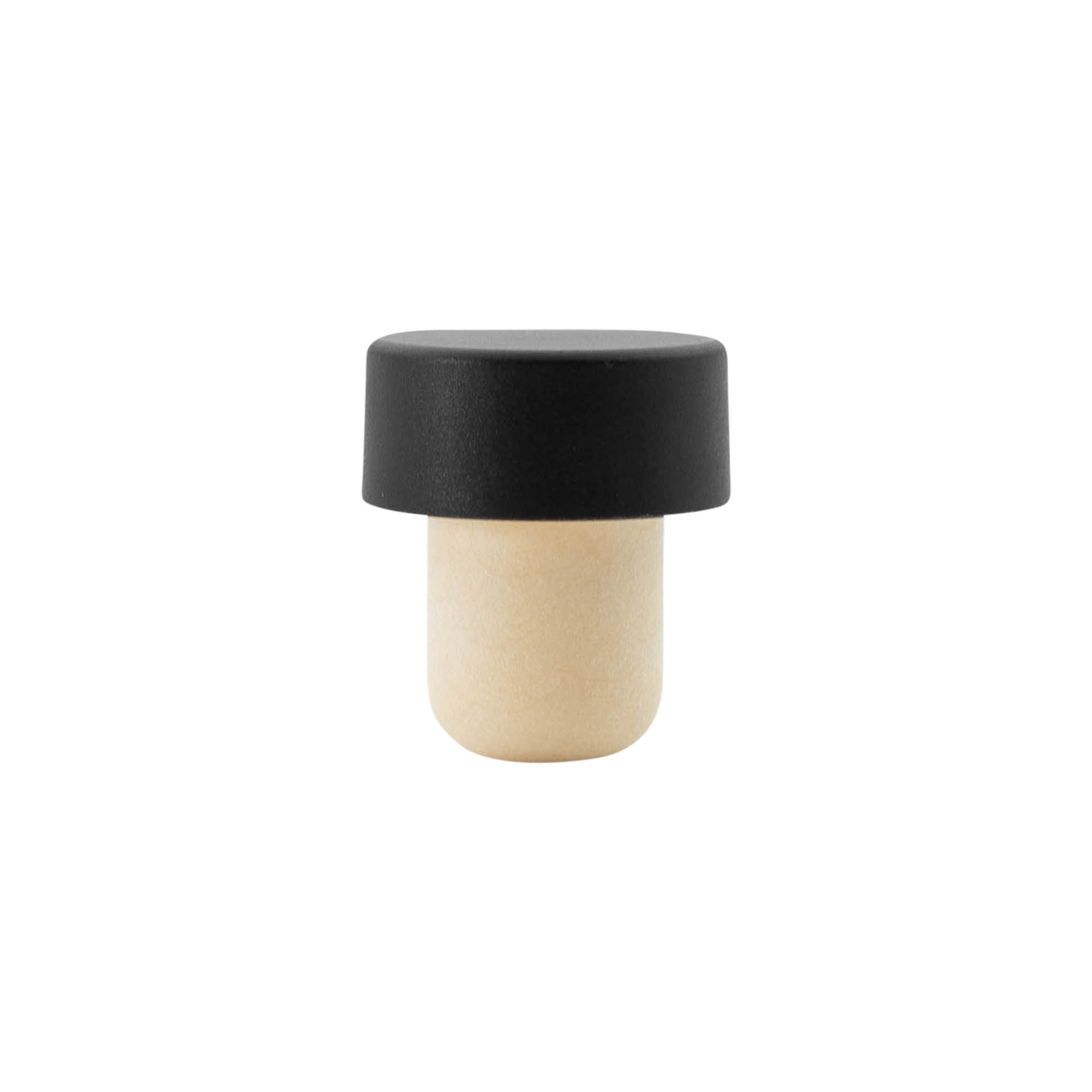 Handle corks 19 mm, plastic, black, for mouth: cork Handle corks 19 mm, plastic, black, for mouth: cork