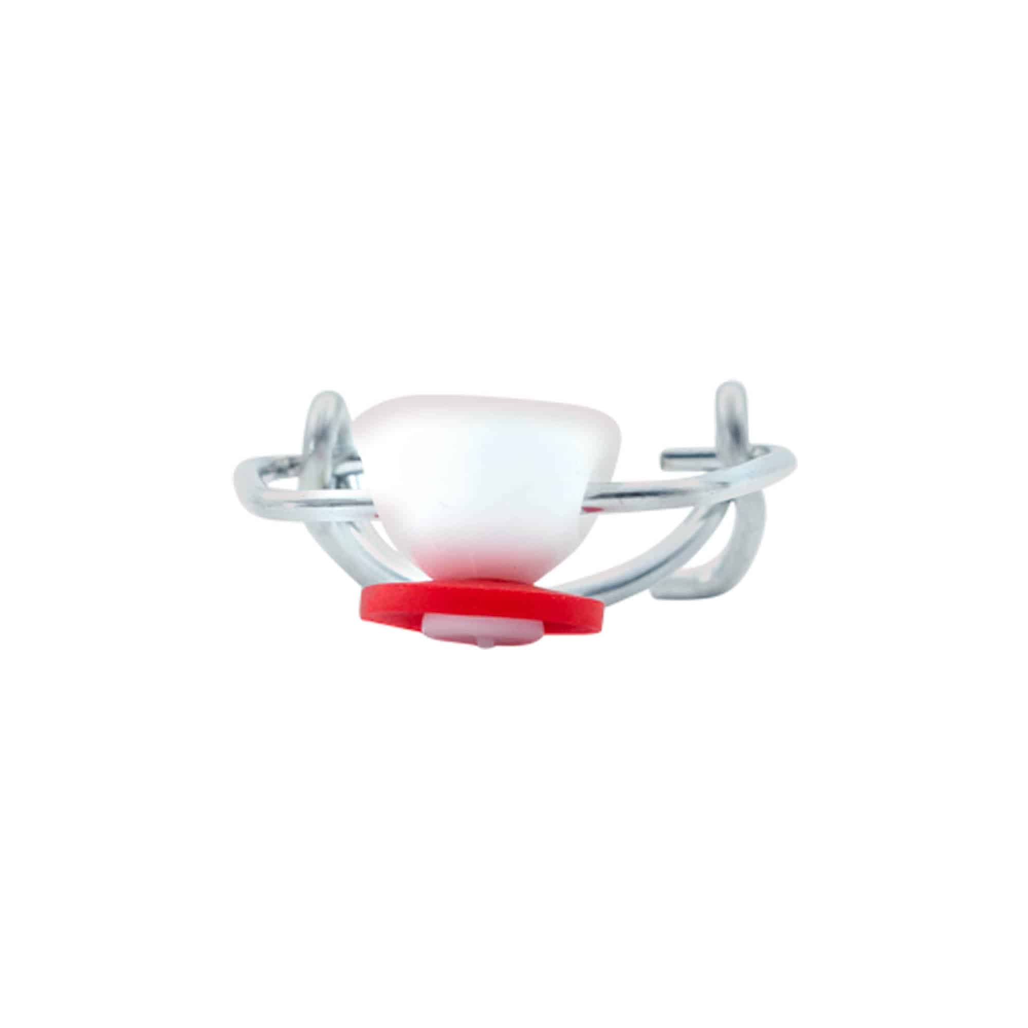 Mini toggle clasp, plastic, red-white