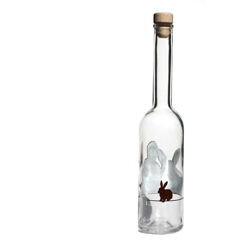 500 ml glass bottle 'Opera', design: rabbit, opening: cork