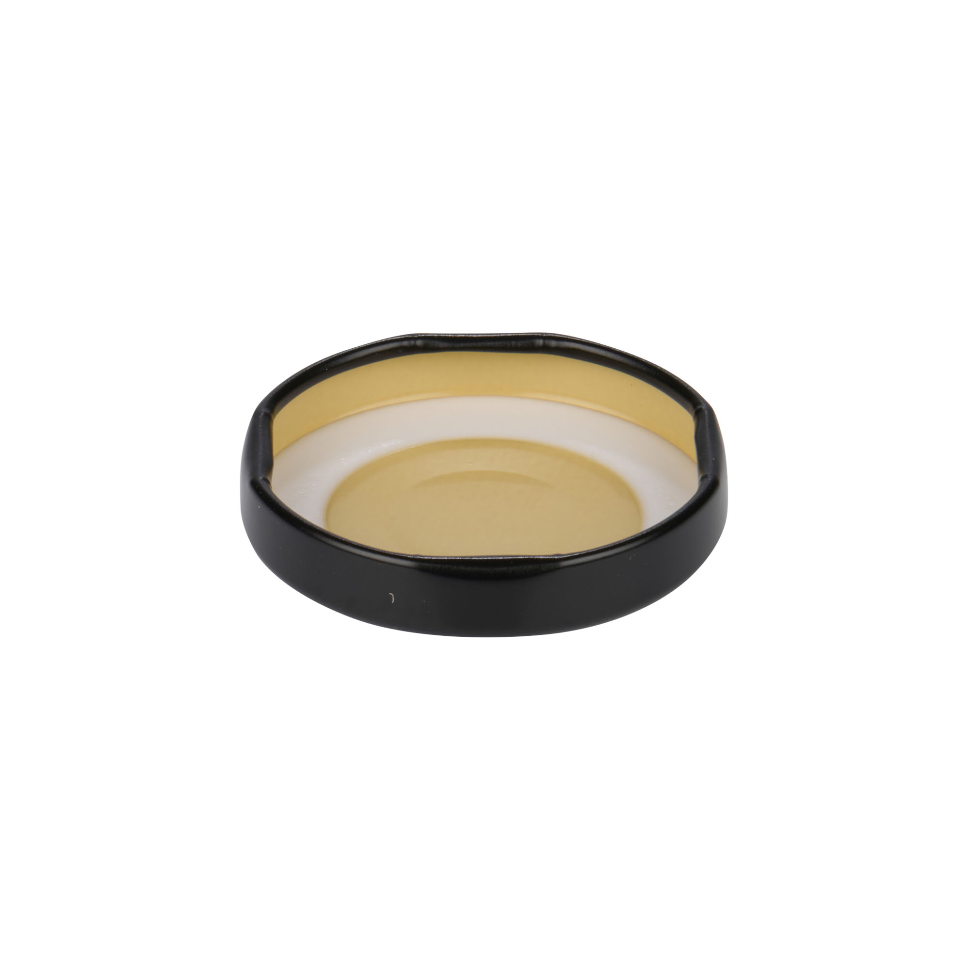 Twist-off lid, tinplate, black, for opening: TO 43