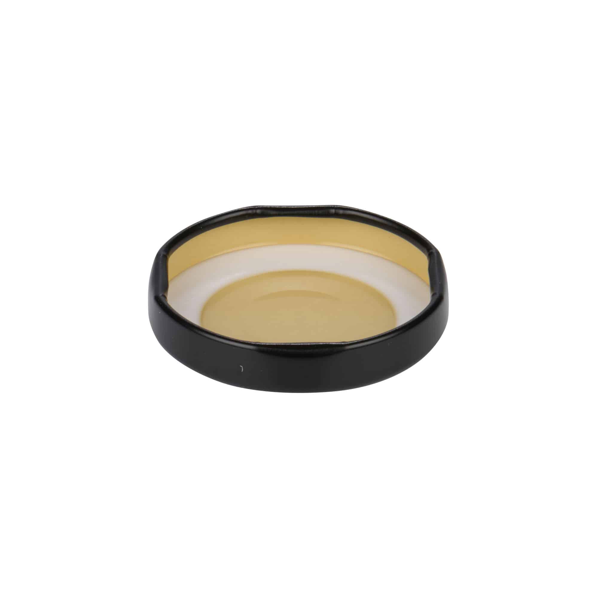 Twist-off lid, tinplate, black, for opening: TO 43