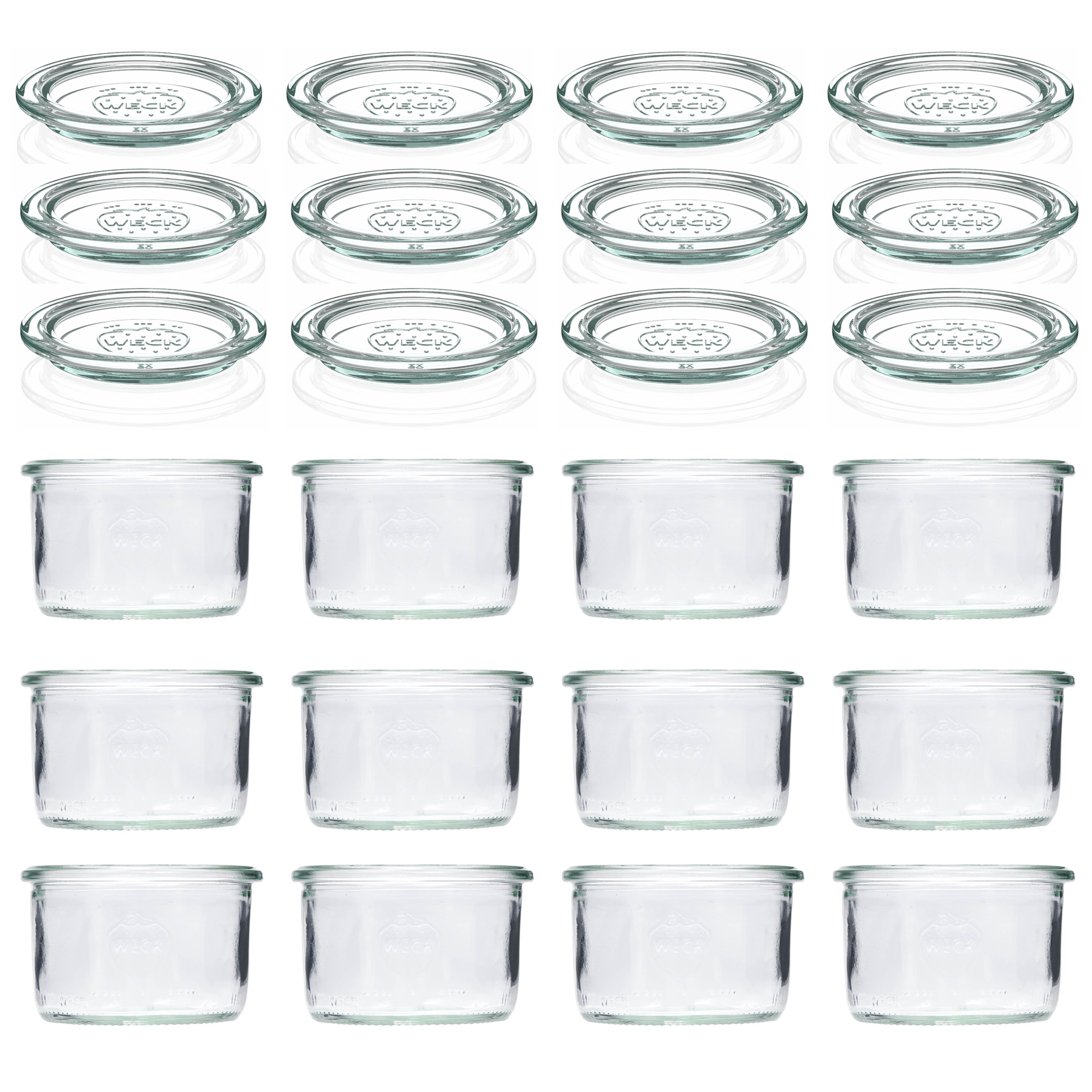 12x 200 ml WECK inverted jar with glass lid RR 80