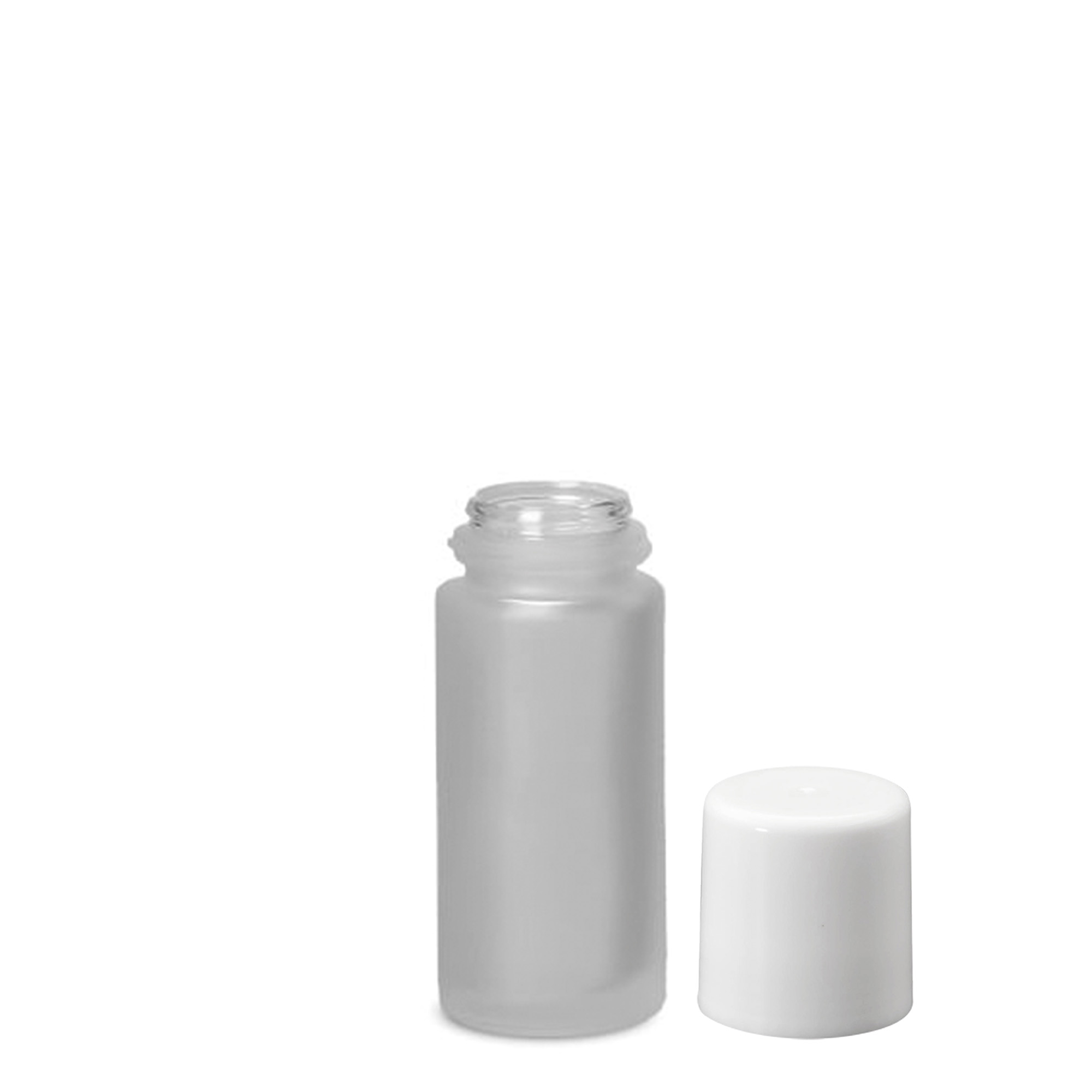 50 ml roll-on bottle, glass, frosted, neck: screw cap
