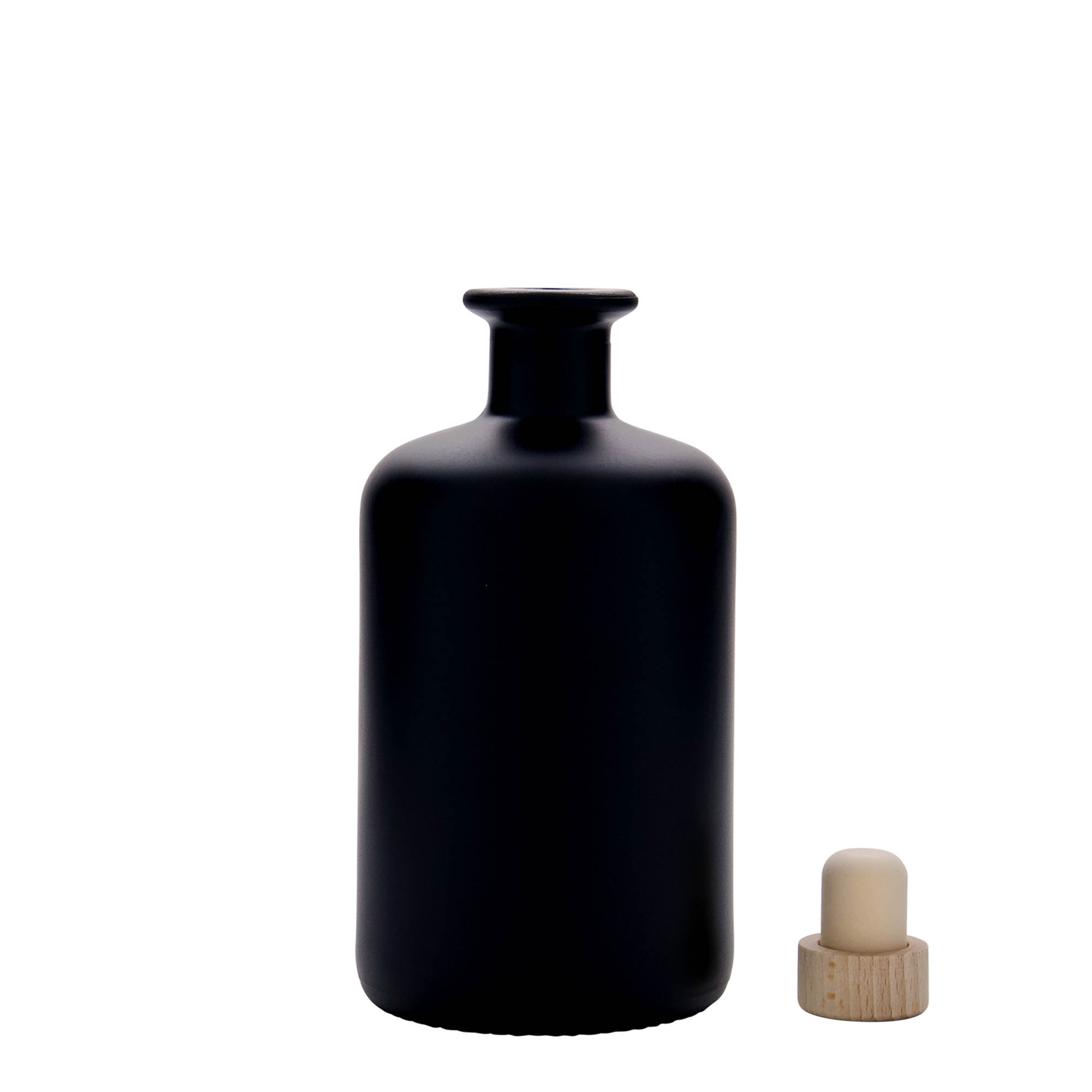 500 ml glass bottle apothecary, black, opening: cork 500 ml glass bottle apothecary, black, opening: cork
