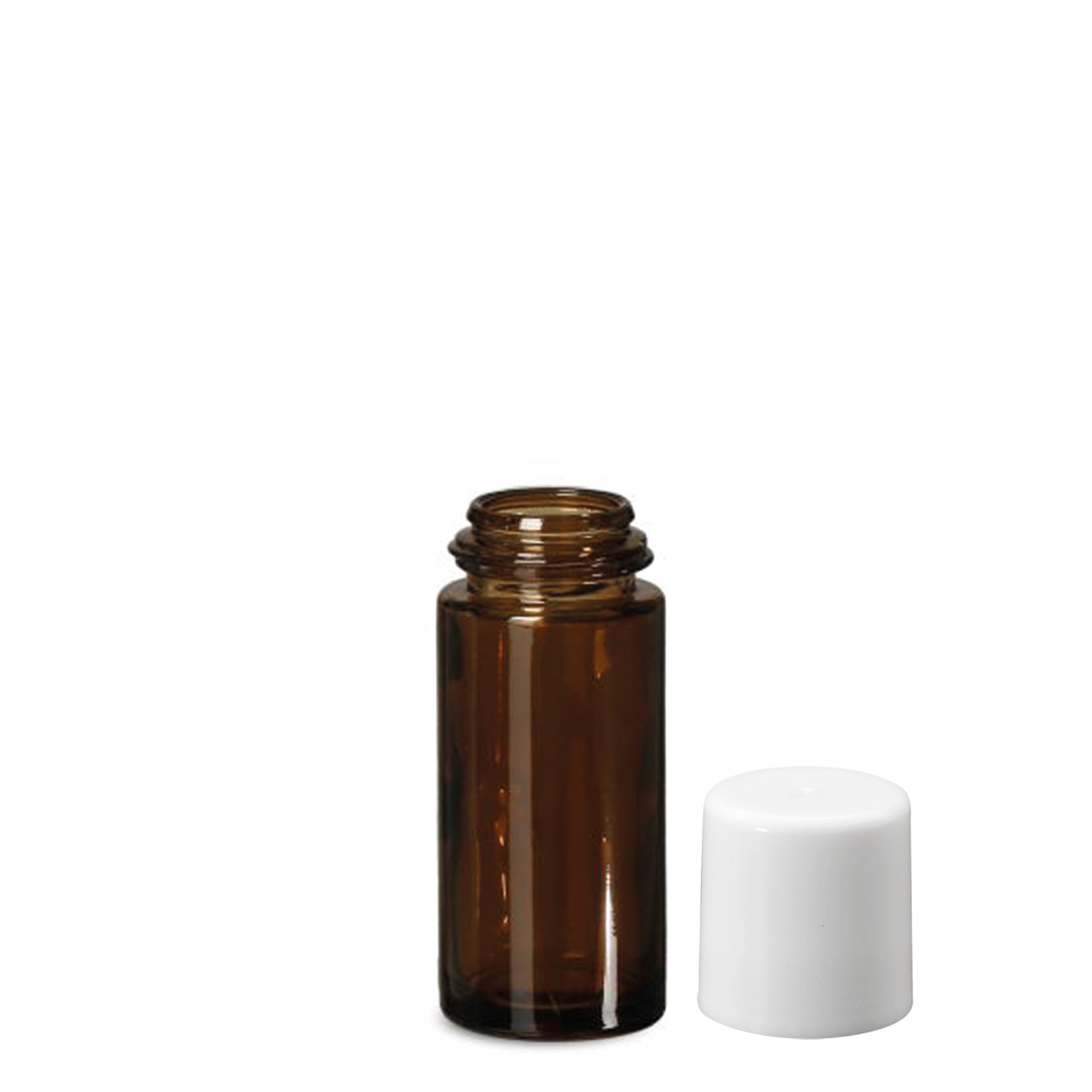 50 ml roll-on bottle, glass, brown, neck: screw cap