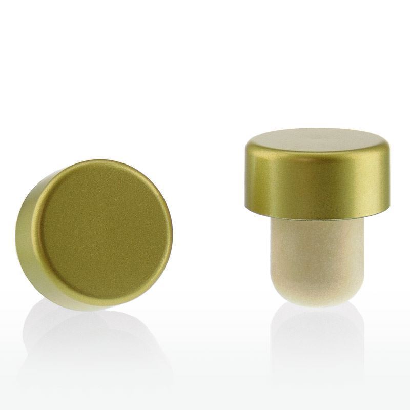 Handle cork 19 mm, plastic, gold, for opening: cork Handle cork 19 mm, plastic, gold, for opening: cork