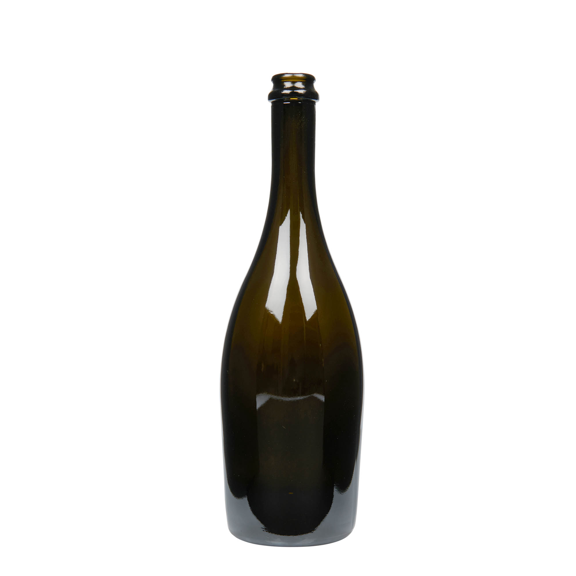 750 ml sparkling wine bottle 'Carmen', glass, antique green, opening: crown cap 750 ml sparkling wine bottle 'Carmen', glass, antique green, opening: crown cap