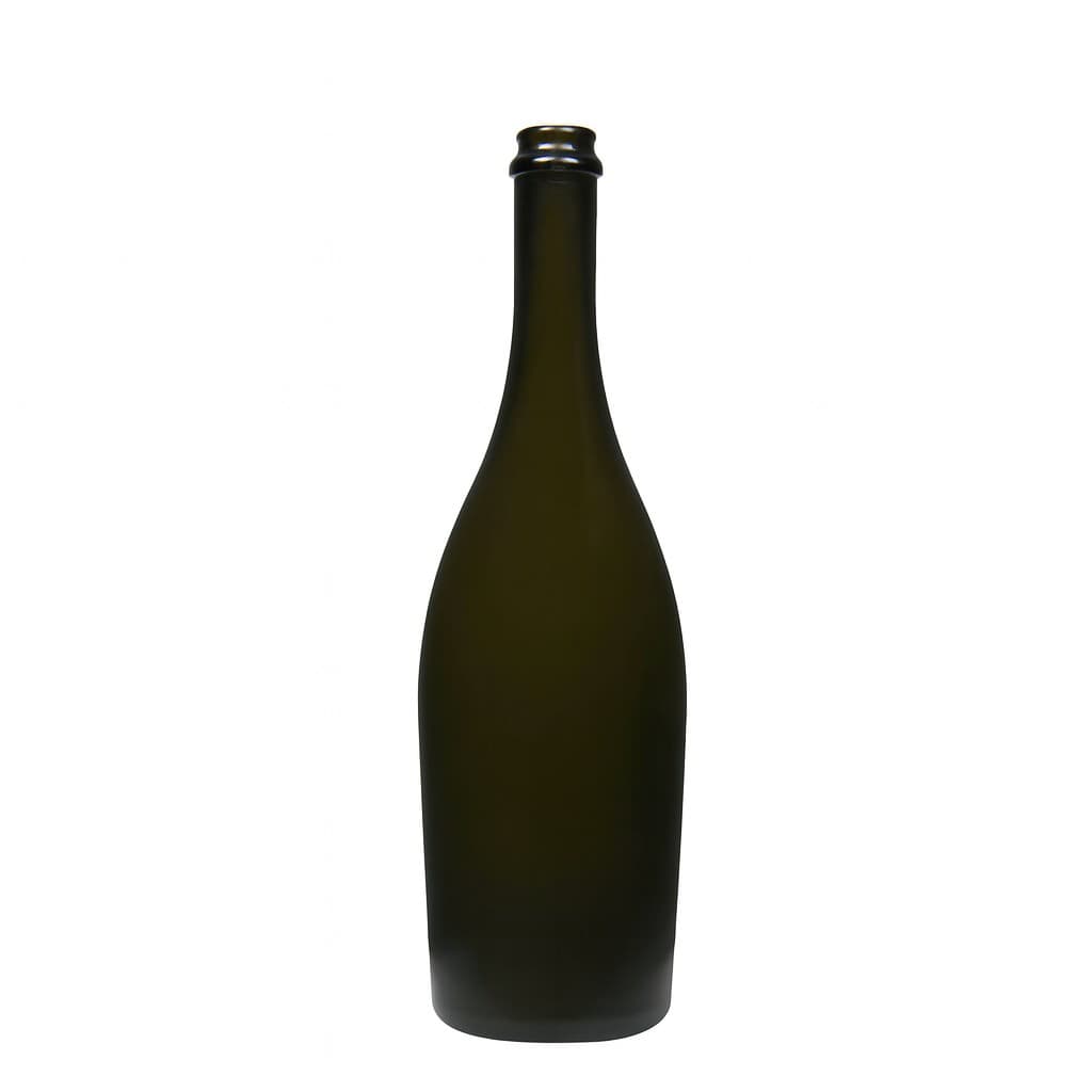 750 ml sparkling wine bottle ‘Carmen’, glass, antique green, opening: crown cap
