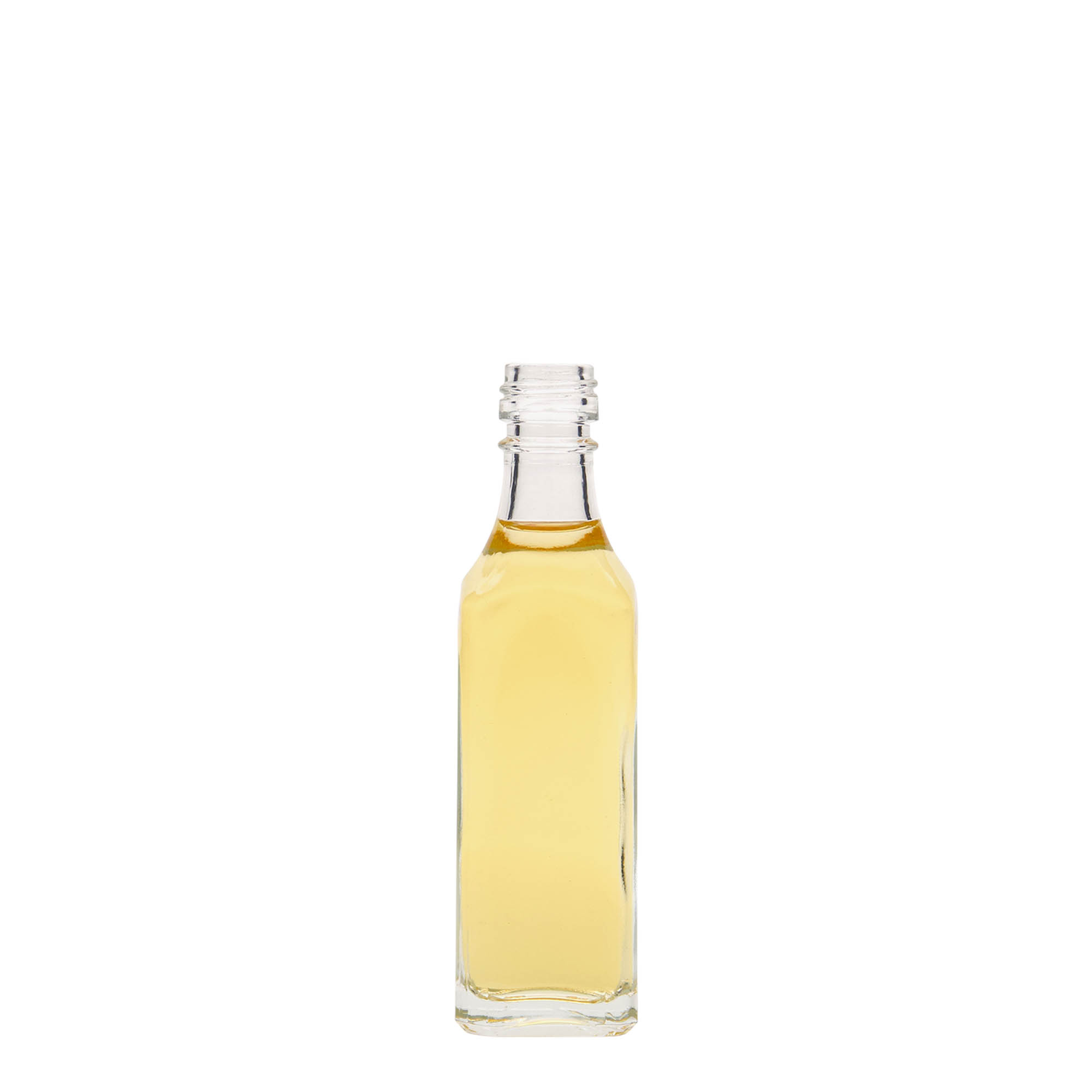 50 ml glass bottle ‘Siena’, square, neck: PP 18