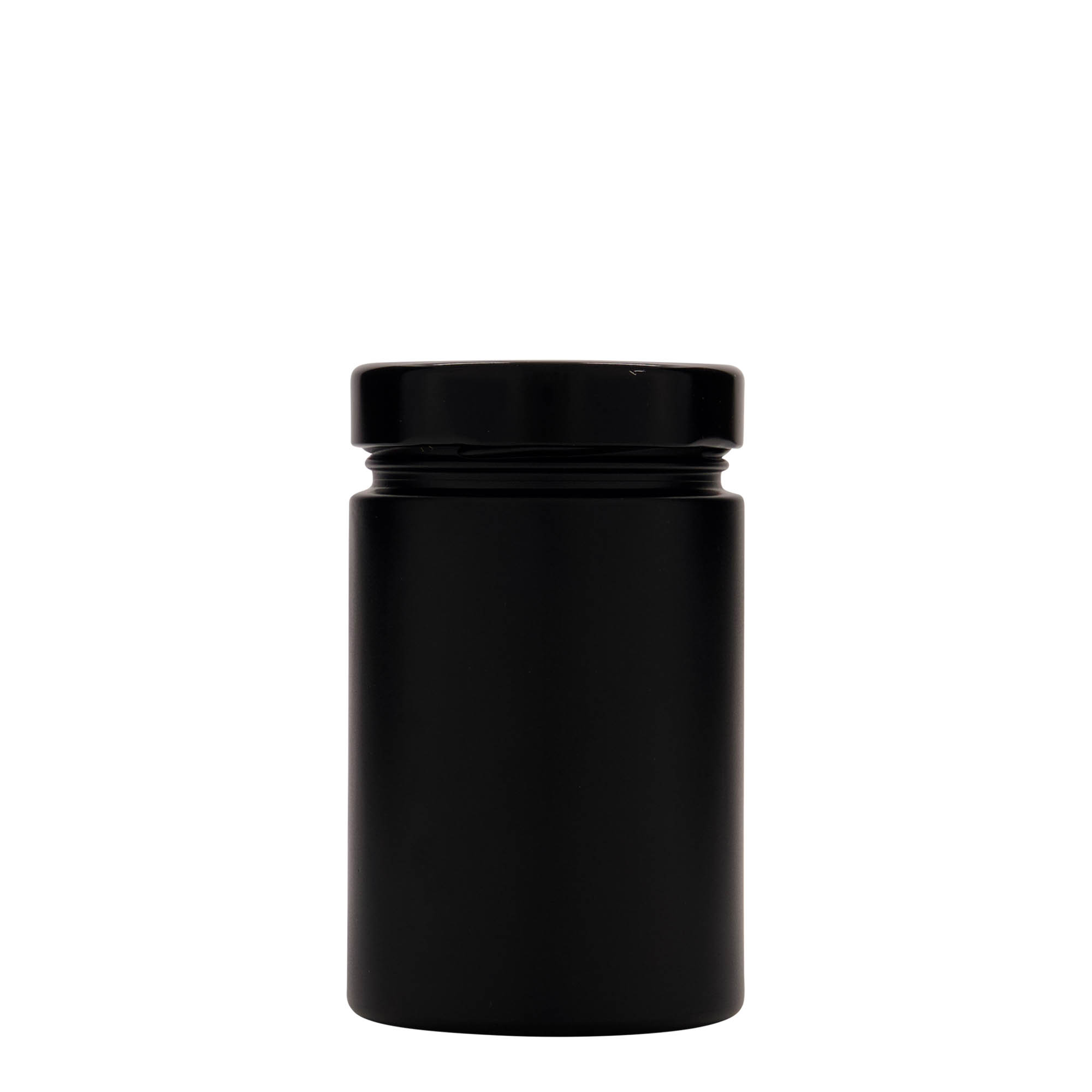 327 ml round glass 'Aurora', black, opening: Deep-Twist-Off (DTO 66)