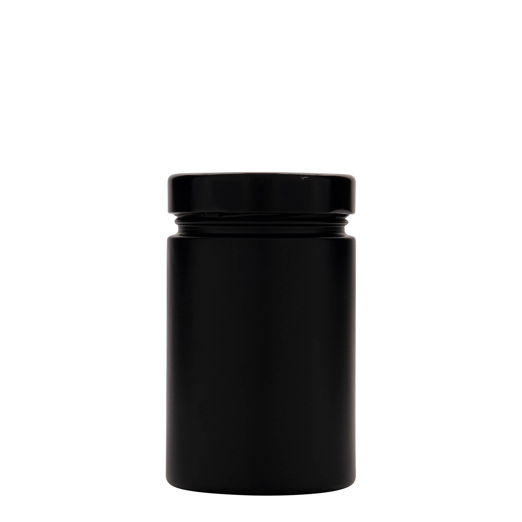 327 ml round glass ‘Aurora’, black, opening: Deep-Twist-off (DTO 66)