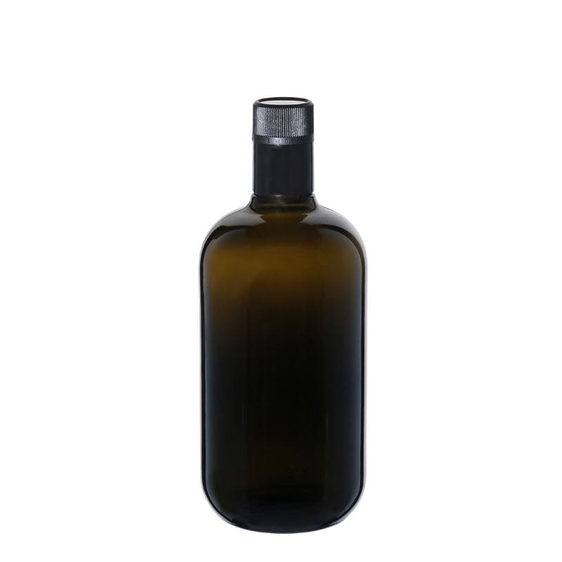 750 ml vinegar/oil bottle ‘Biolio’, glass, antique green, mouth: DOP