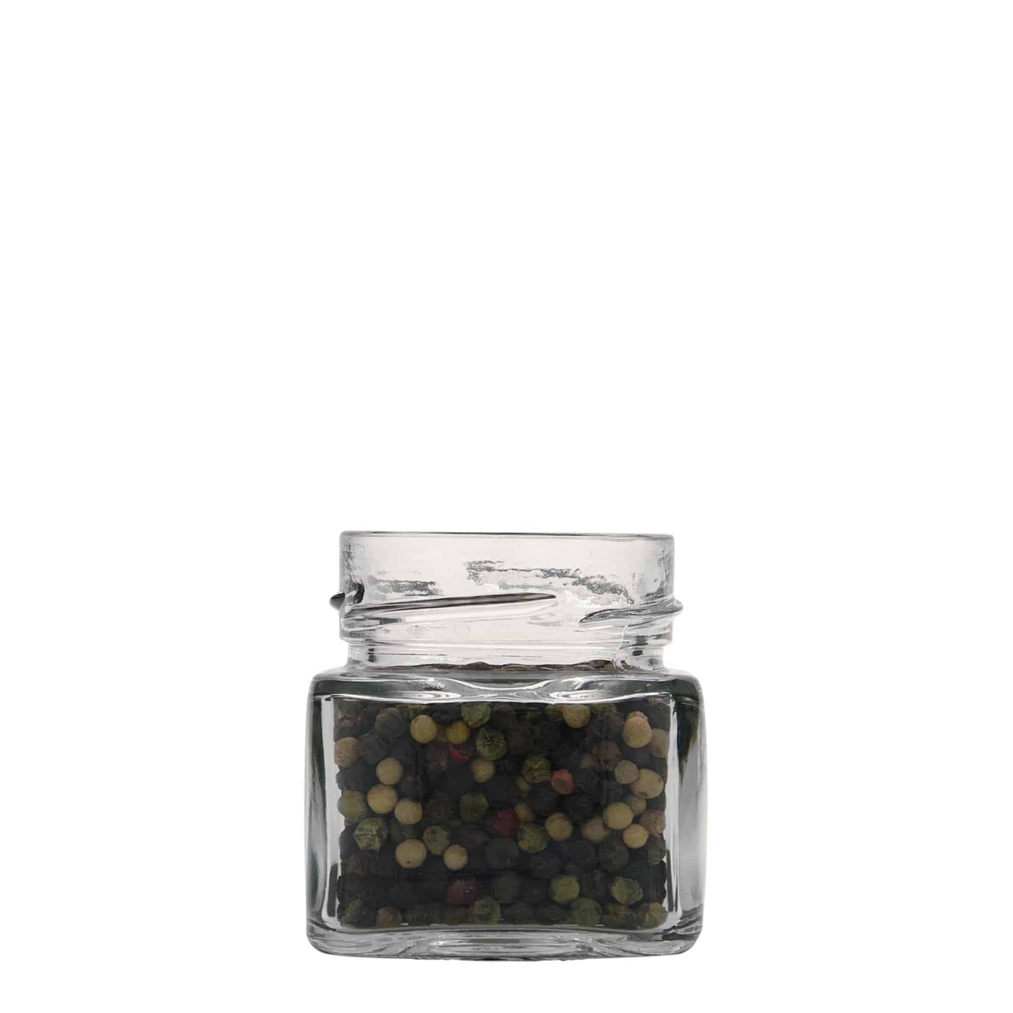 106 ml square glass ‘Ikarus’, opening: Deep-Twist-off (DTO 58)