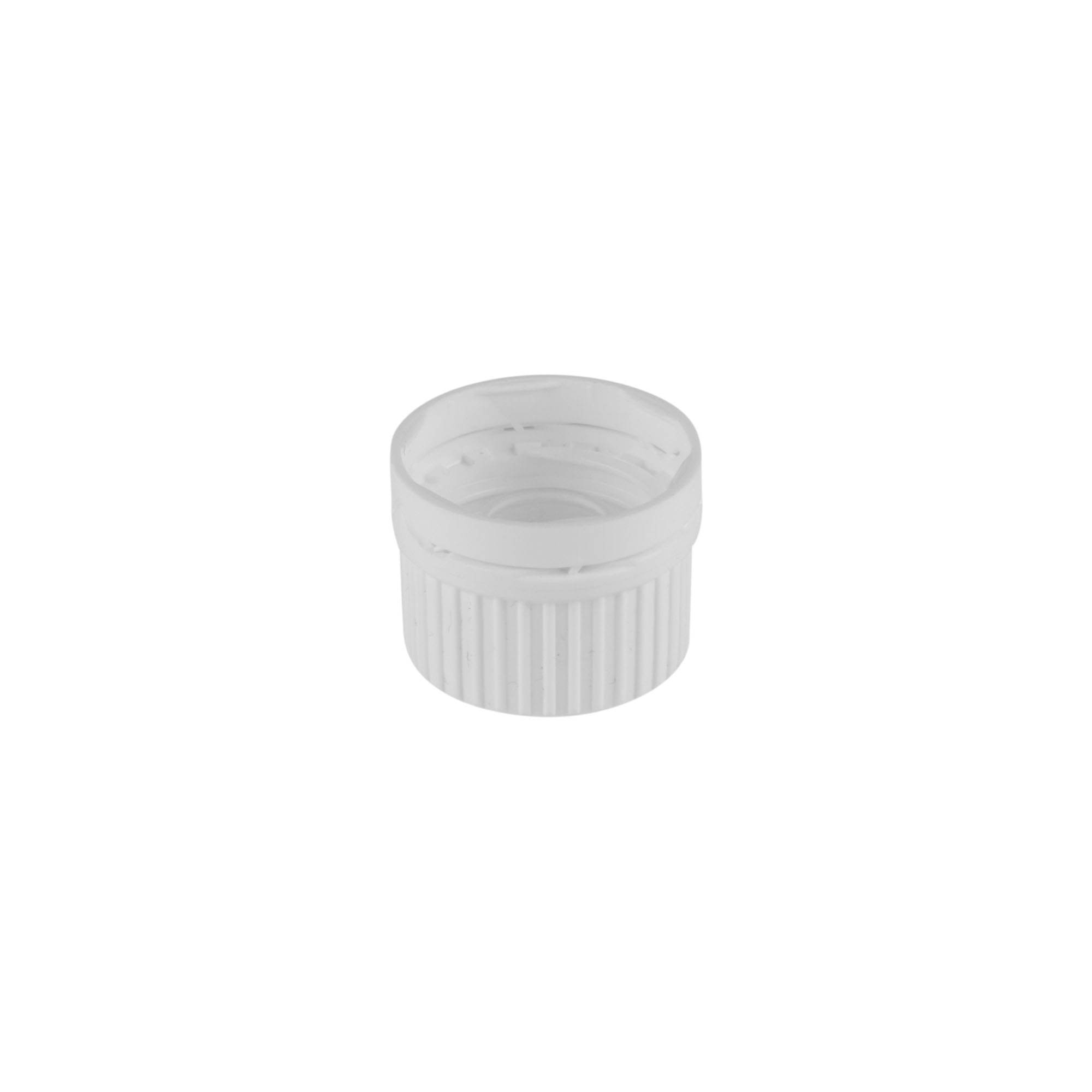 Screw cap with pourer ring, PE plastic, white, for neck: DIN 22