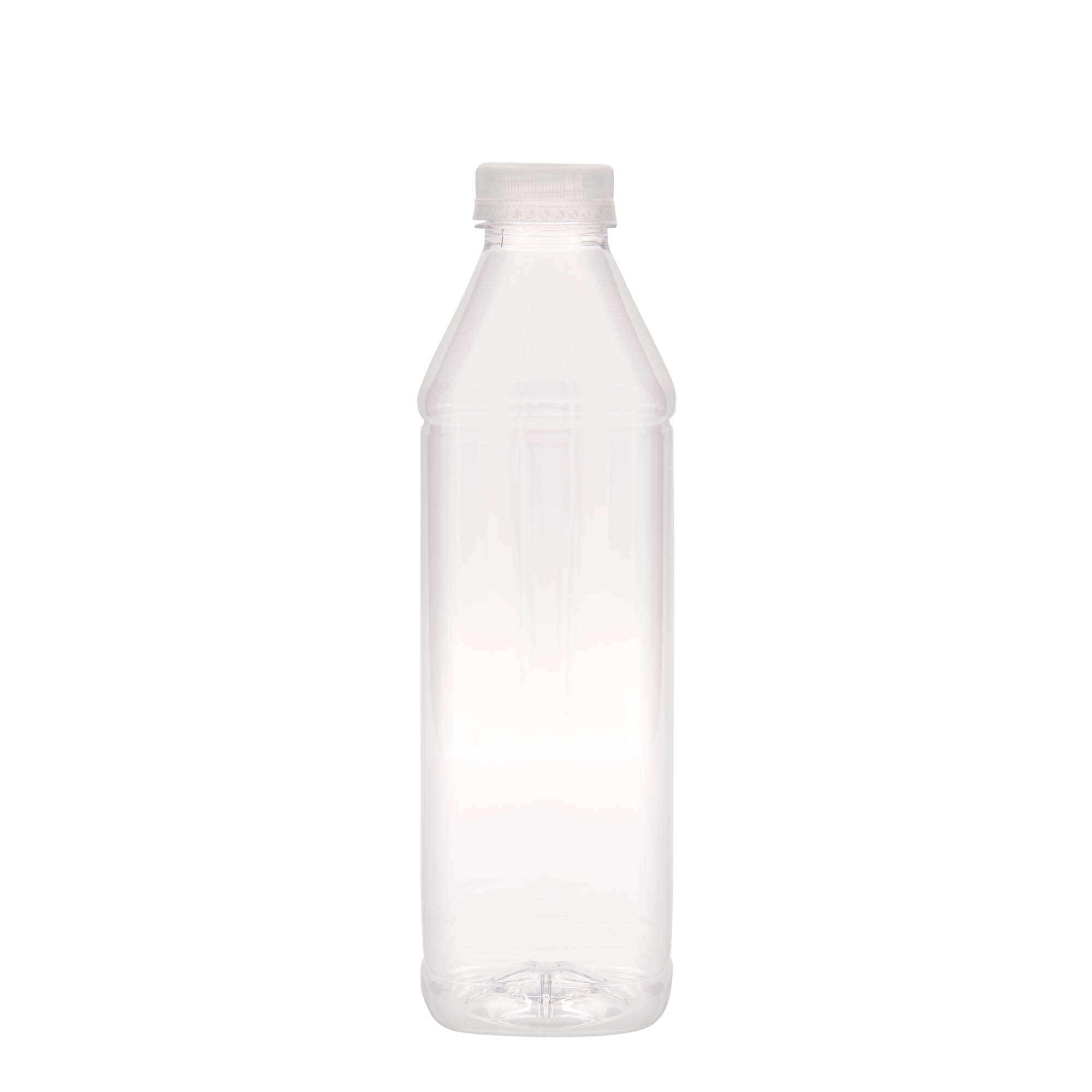 1,000 ml PET bottle ‘Milk and Juice Carré’, square, plastic, closure: 38 mm 1,000 ml PET bottle ‘Milk and Juice Carré’, square, plastic, closure: 38 mm