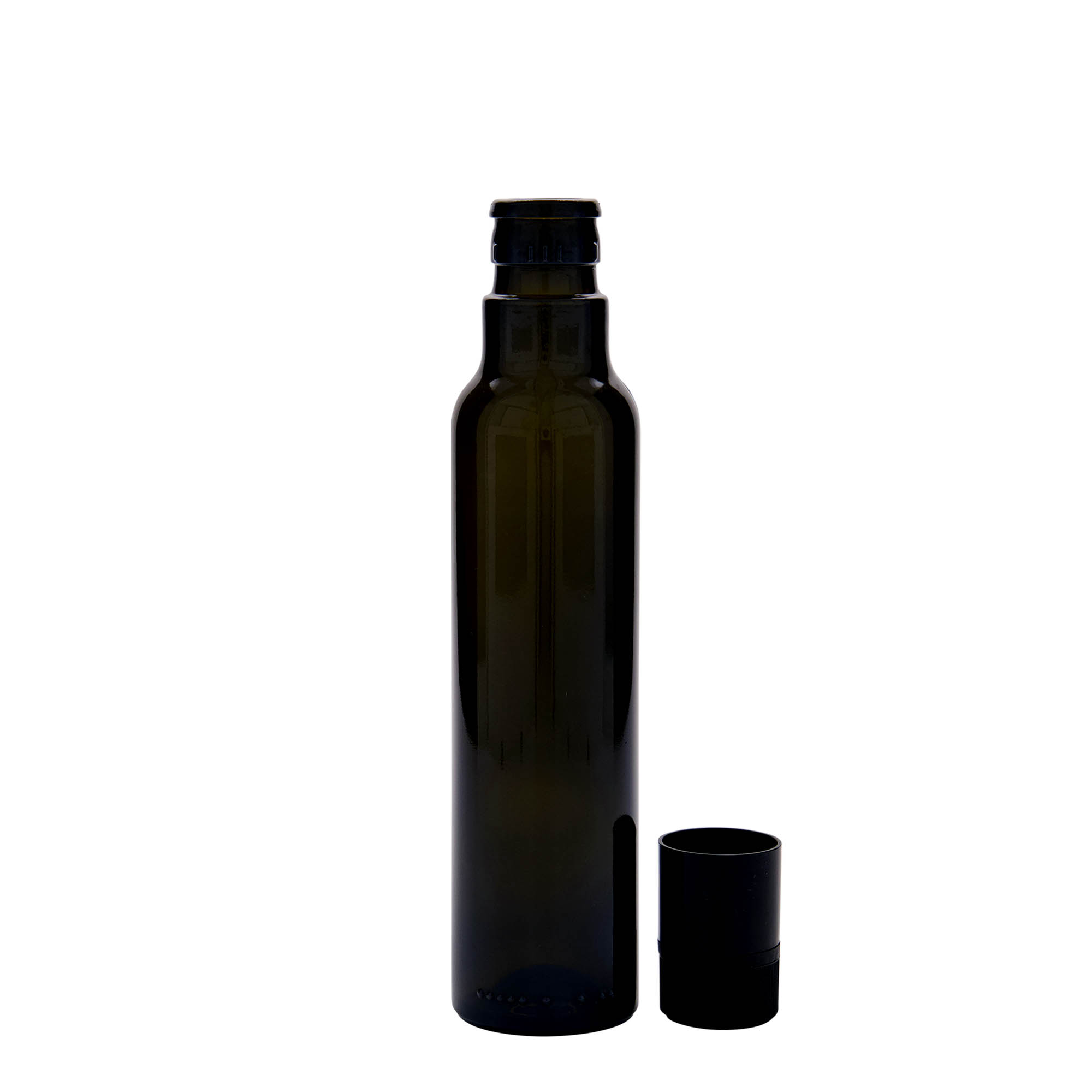 250 ml vinegar/oil bottle ‘Willy New’, glass, antique green, opening: DOP